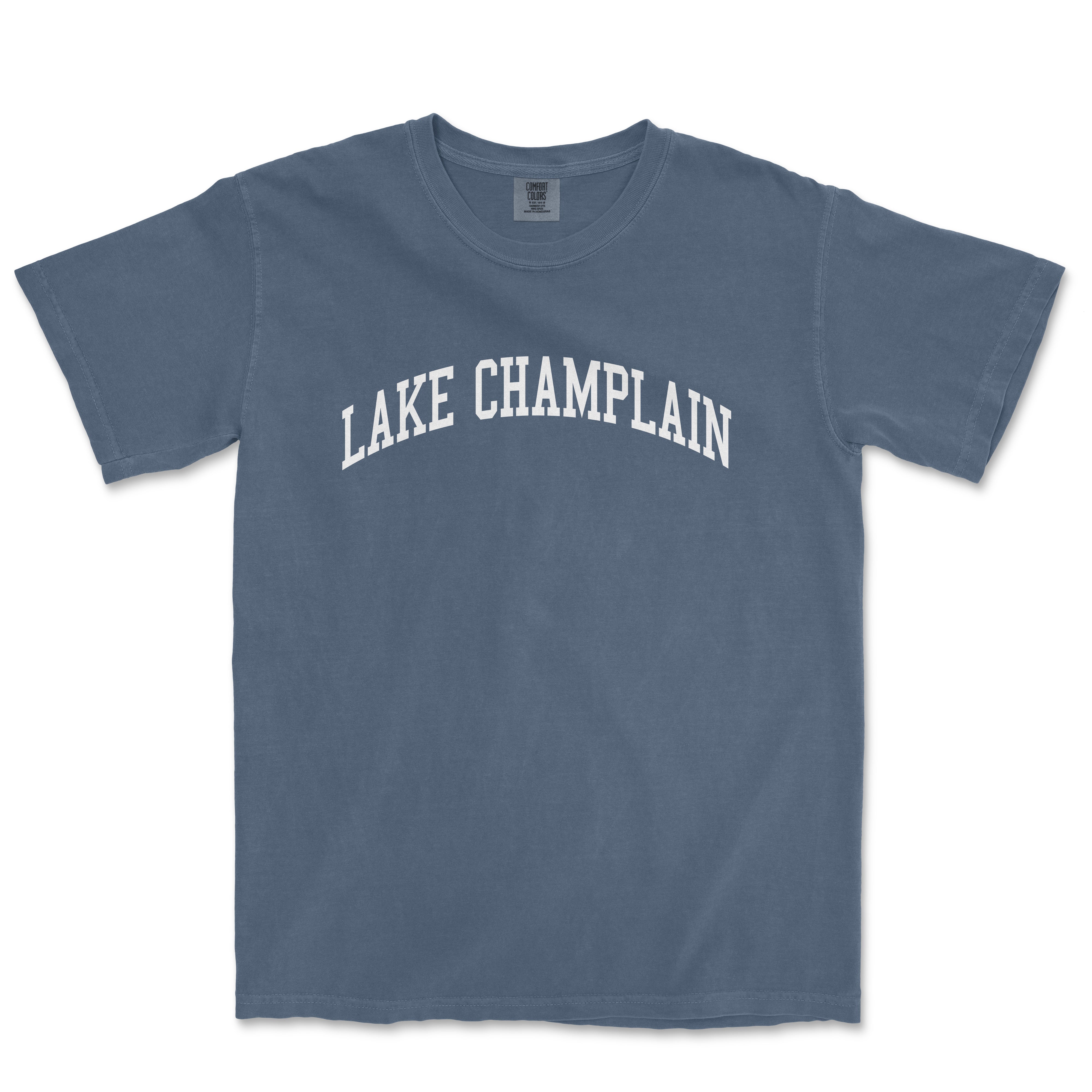 a blue lake champ t - shirt with the word lake champ on it