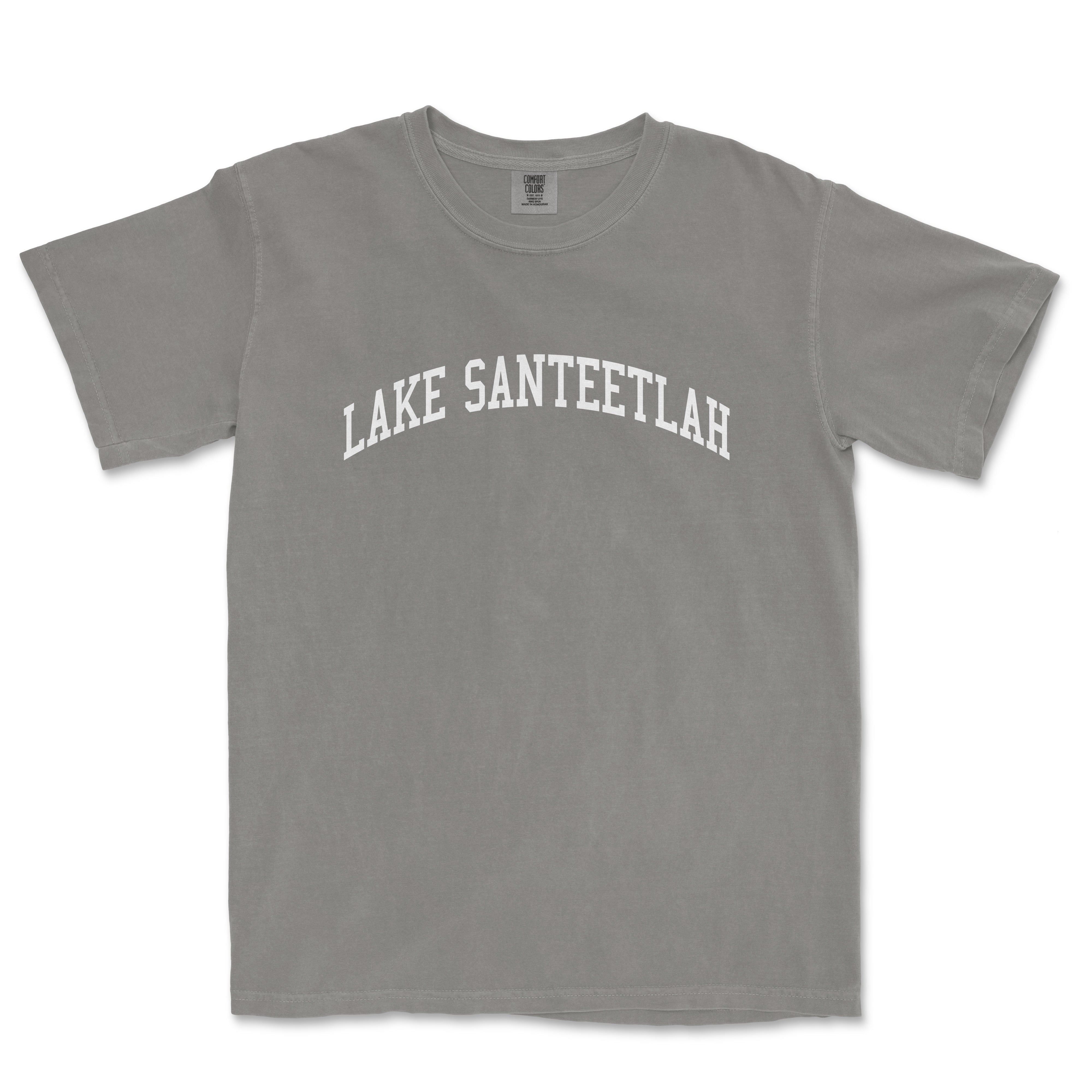 a gray shirt with the words lake santeella on it