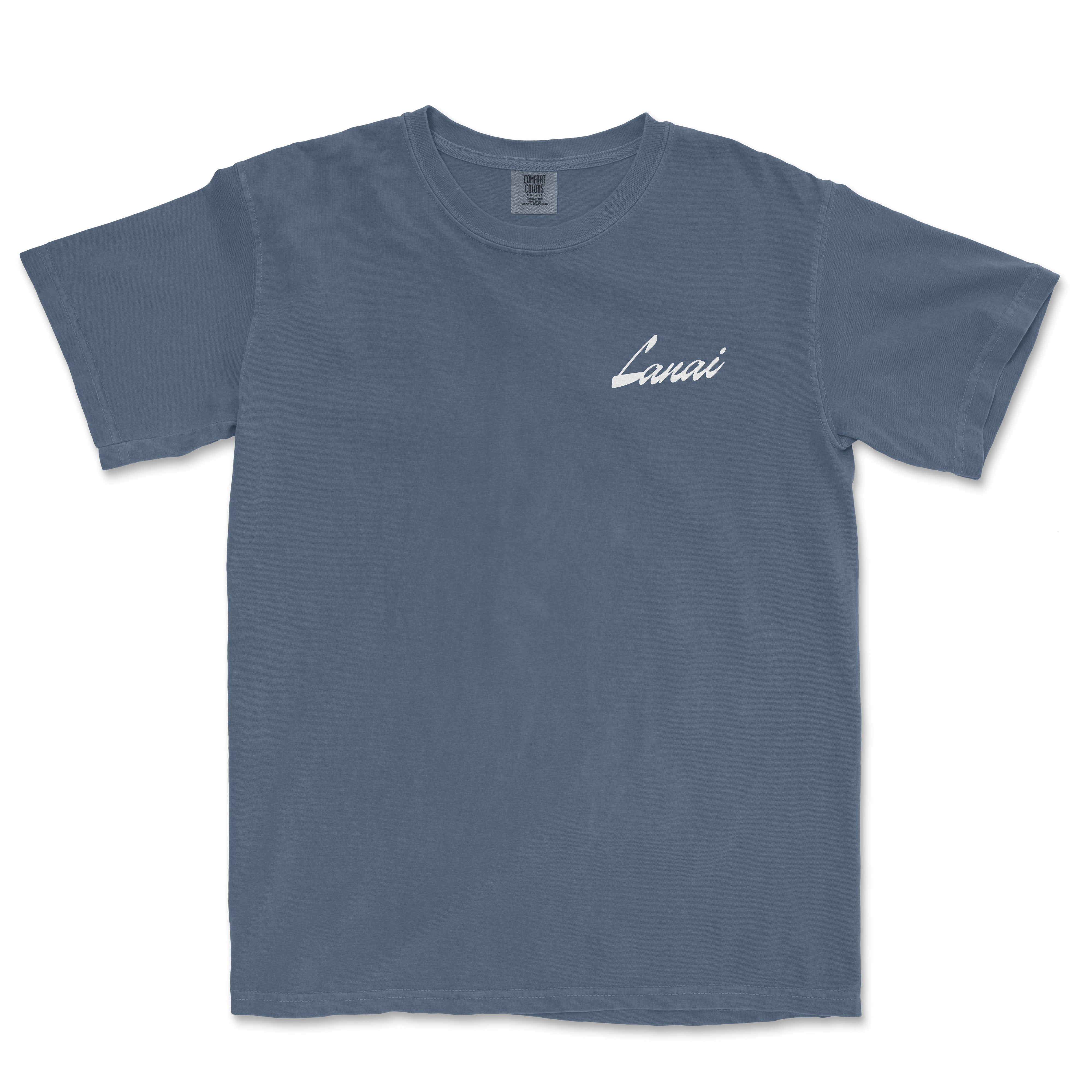 a blue t - shirt with the word'i love hawaii'written in white