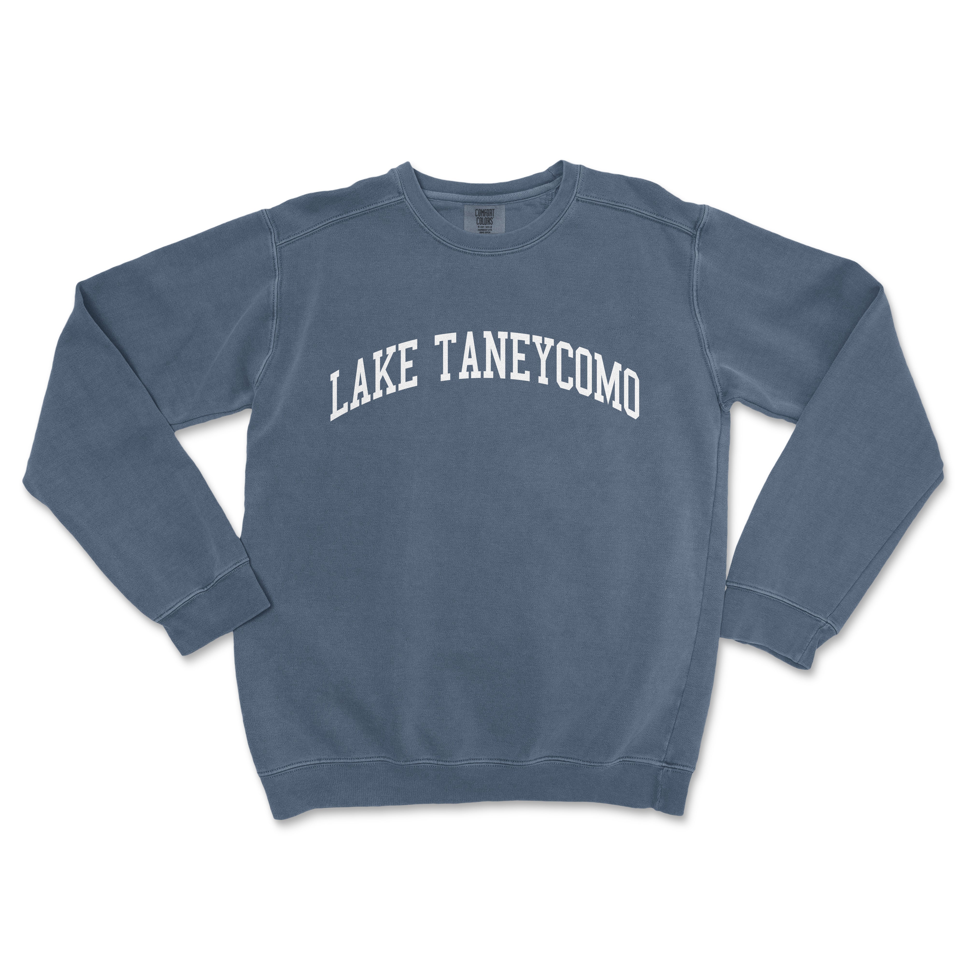 a blue sweatshirt with the words lake tangcycoo on it