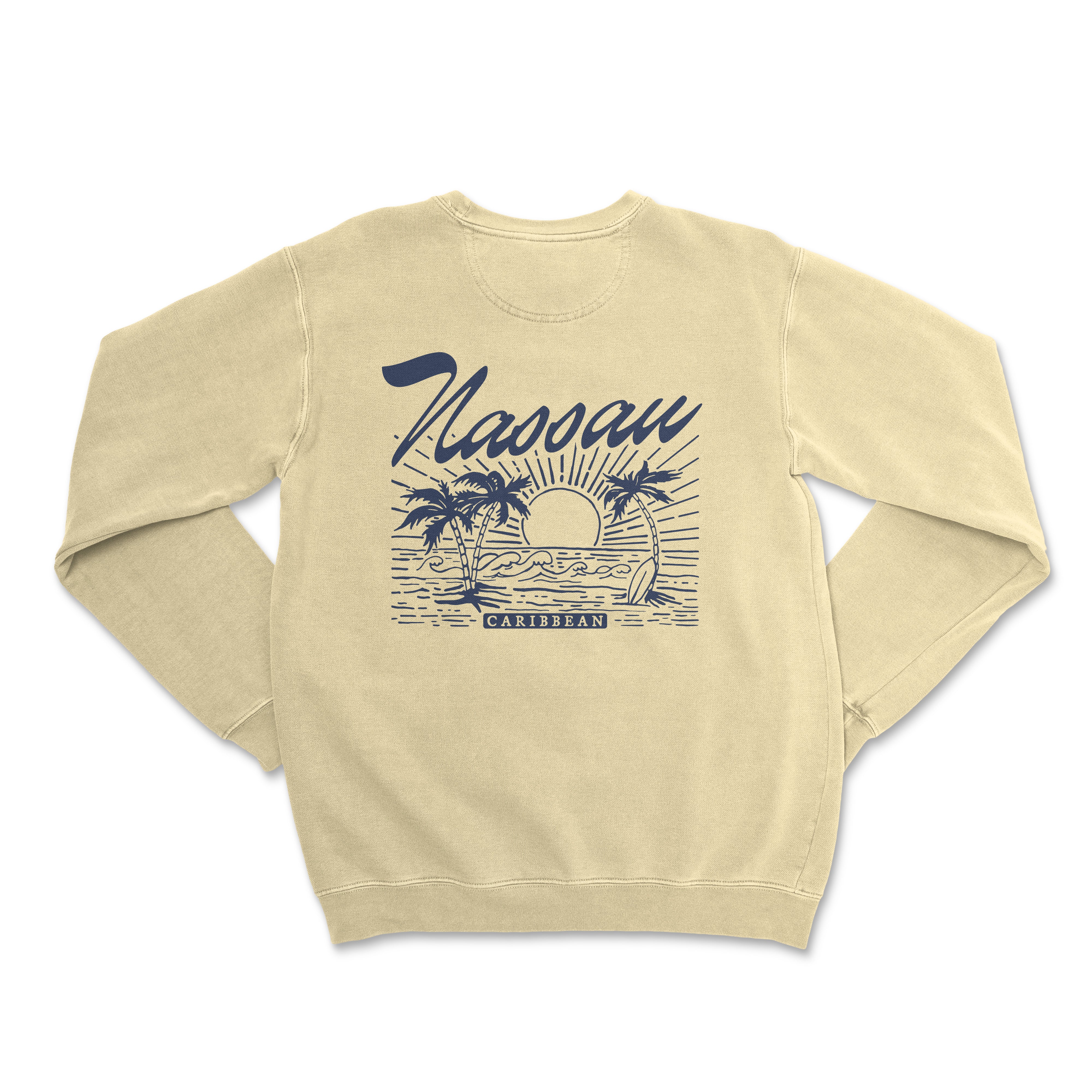 a cream sweatshirt with the words navari on it