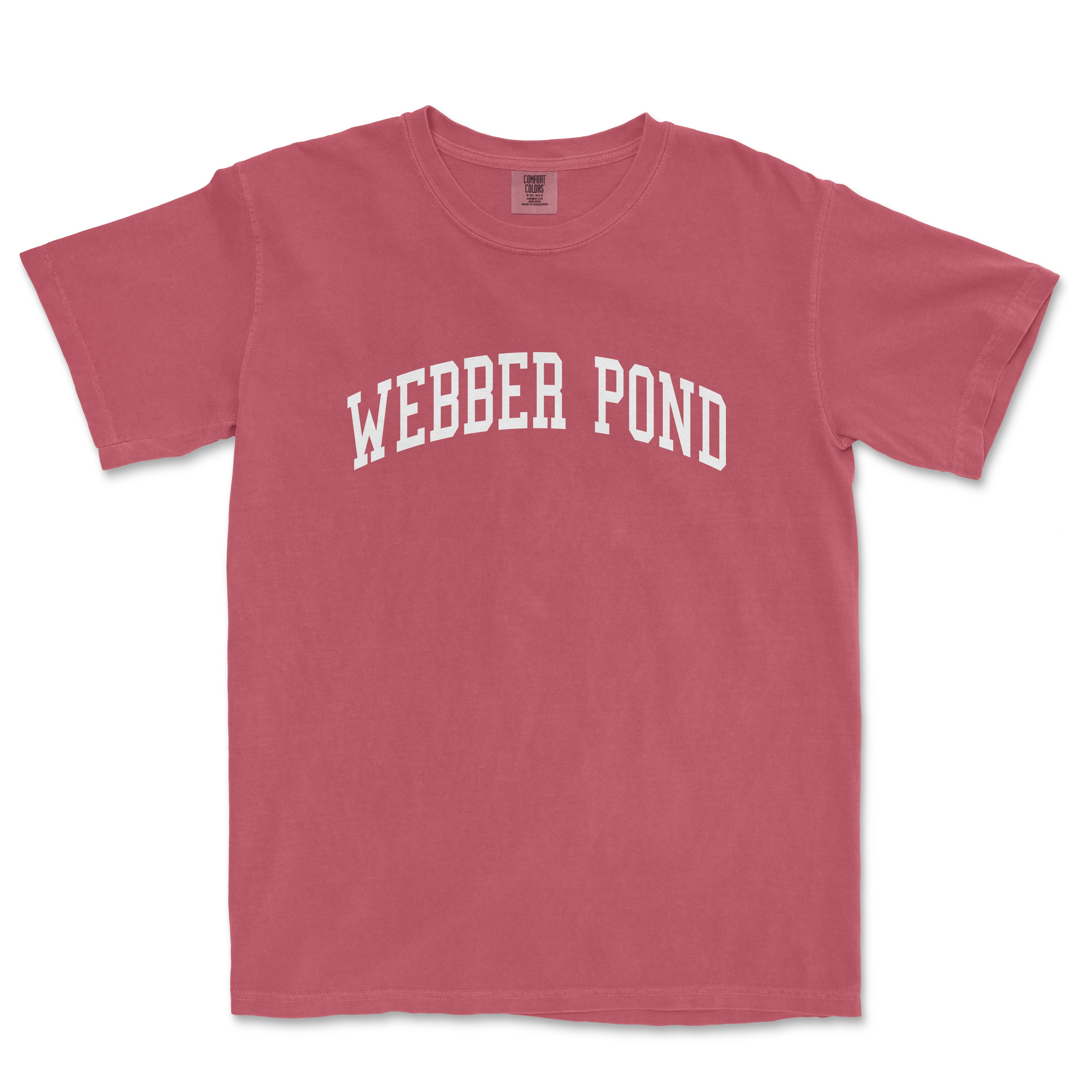 a red t - shirt with the word weeber pond on it