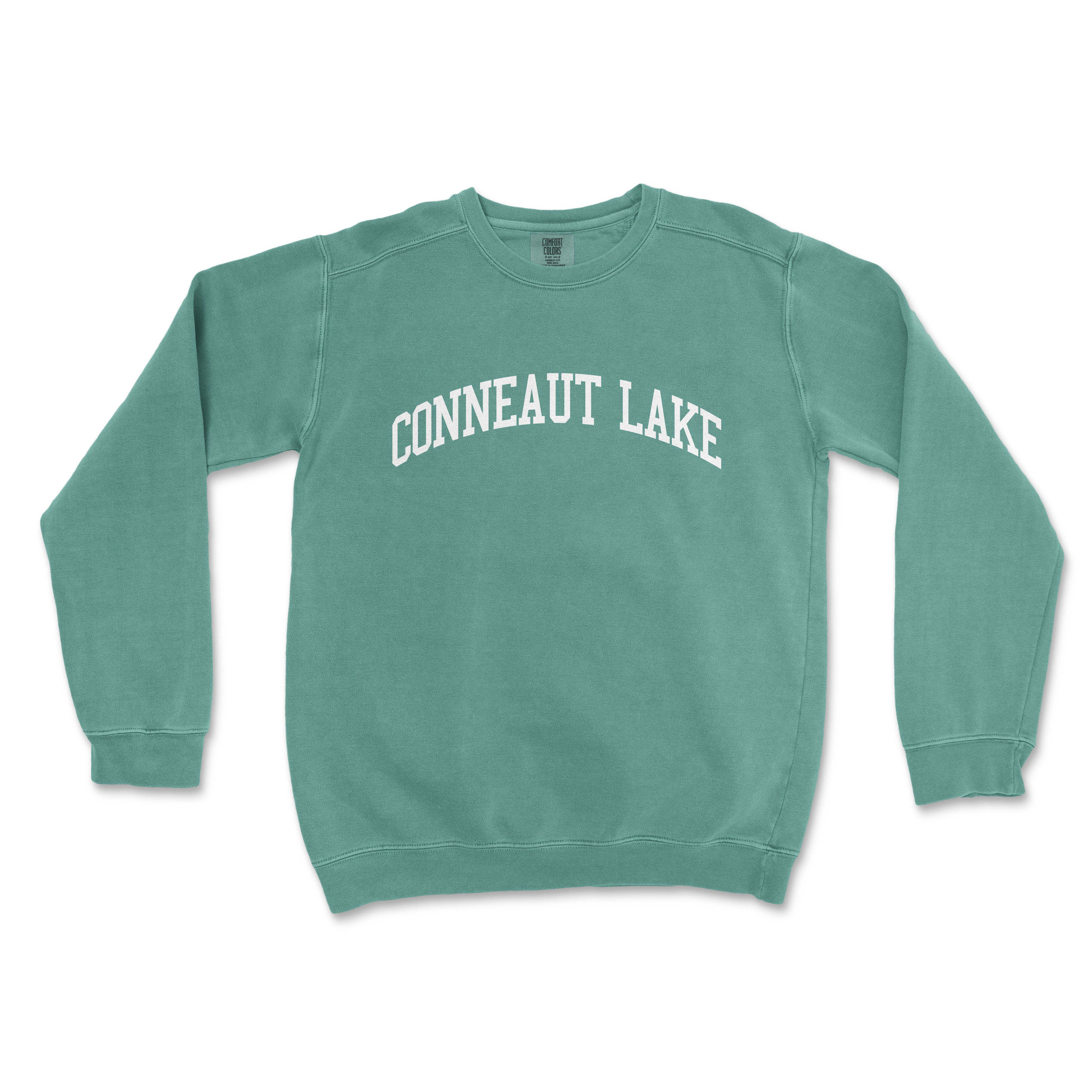 a green sweatshirt with the words conneaut lake on it