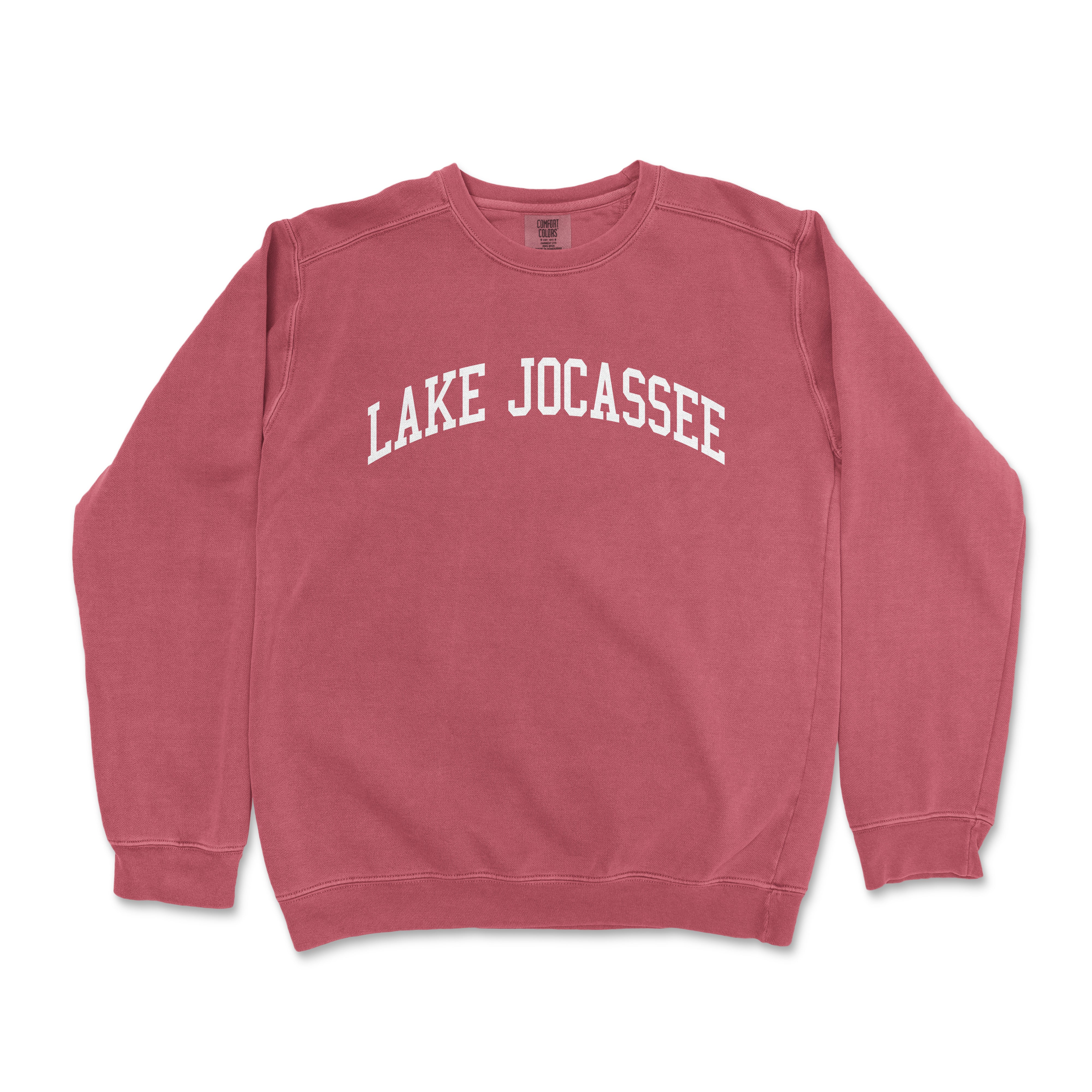 a red sweatshirt with the word lake jocasee on it