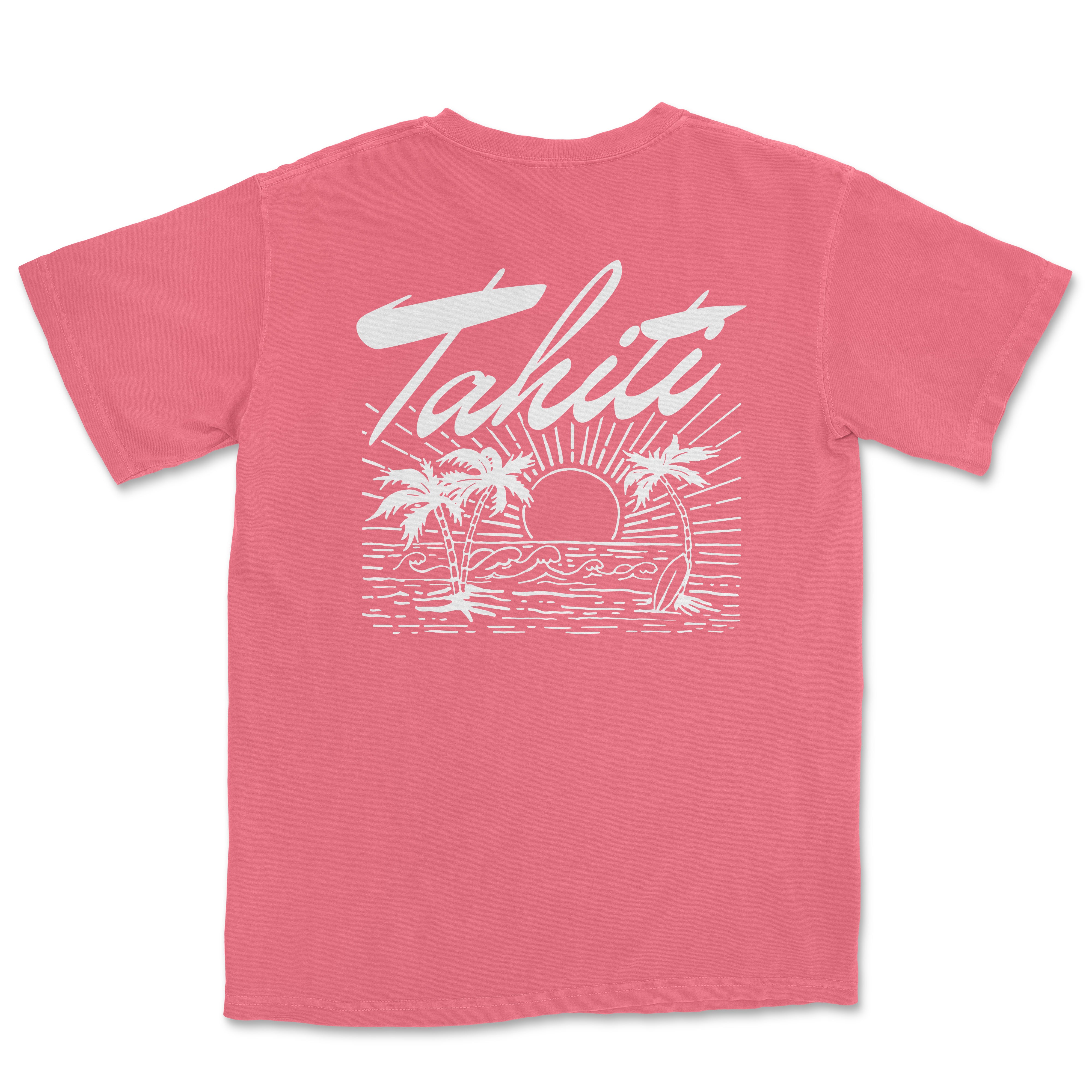 a pink t - shirt that says,'tahiti '