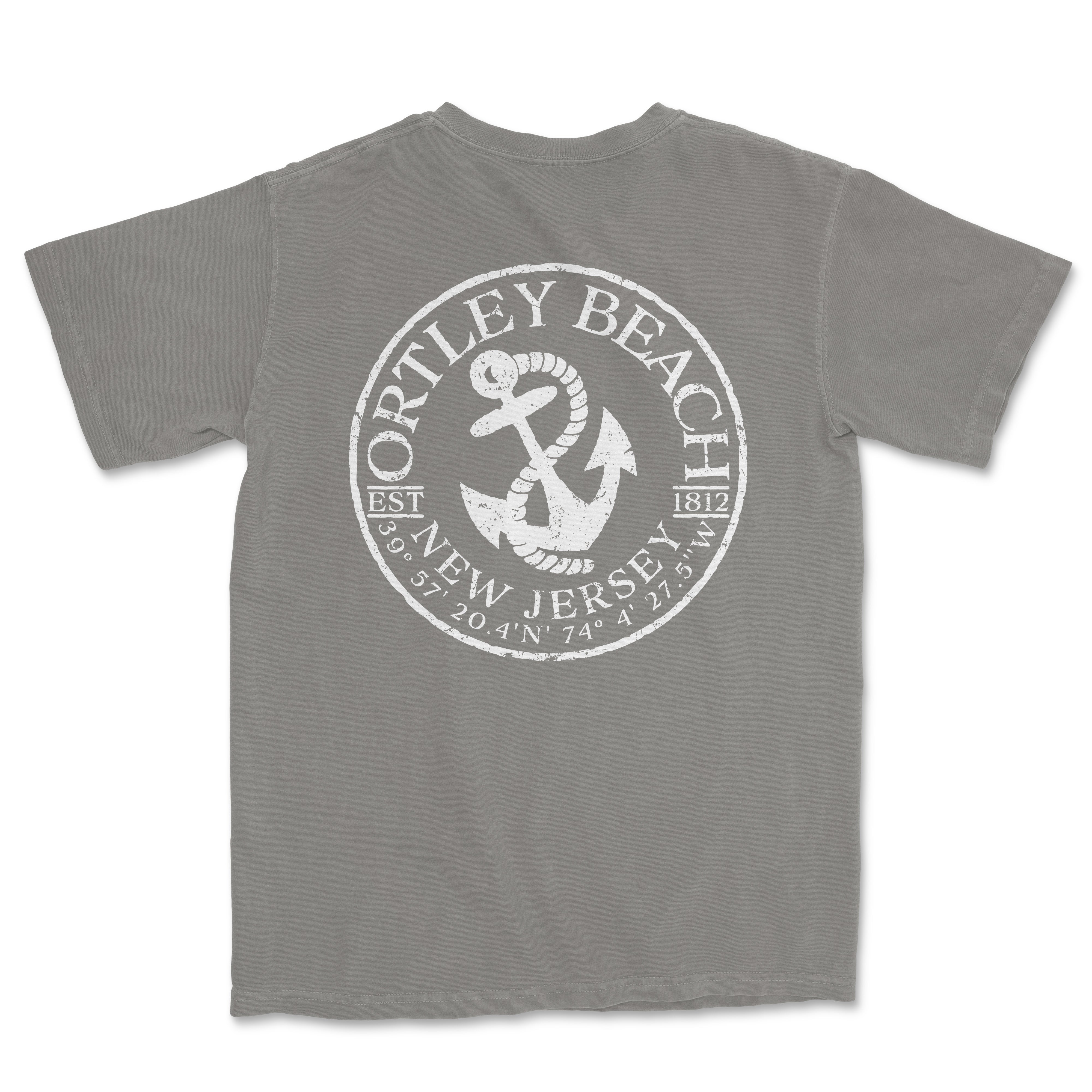 a gray t - shirt with an anchor on it