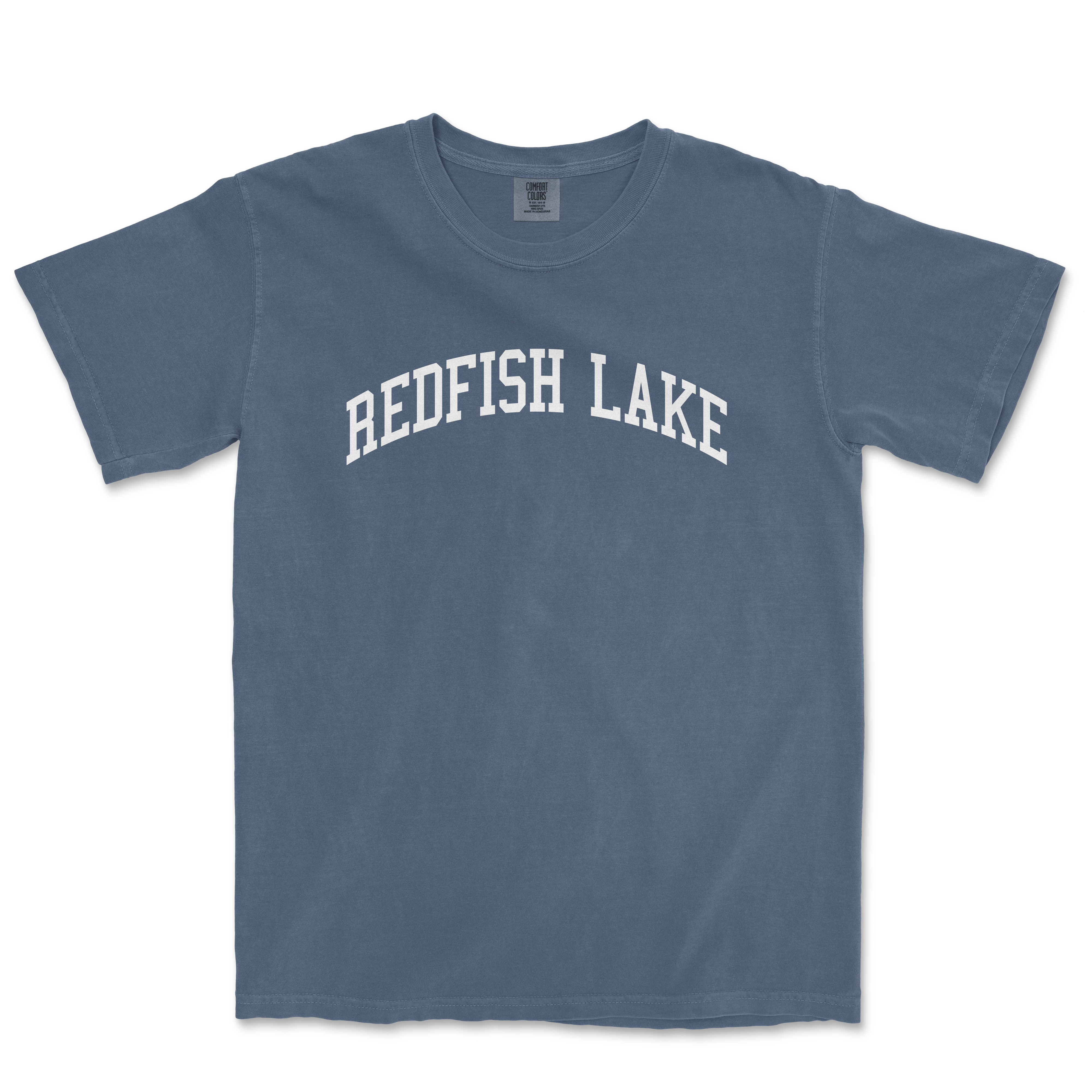 a blue t - shirt with the words bedfish lake on it