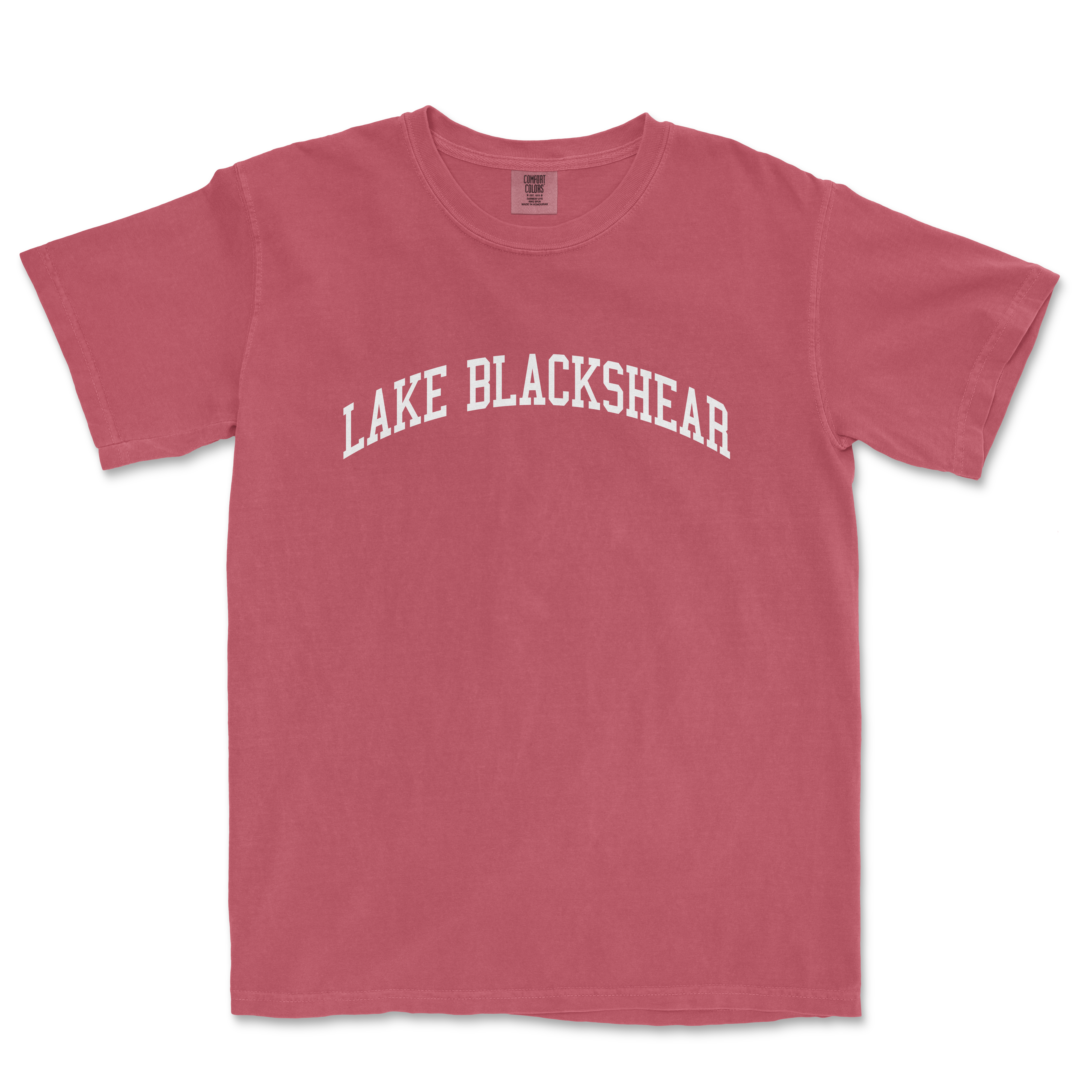 a red shirt with the words lake blackshead on it