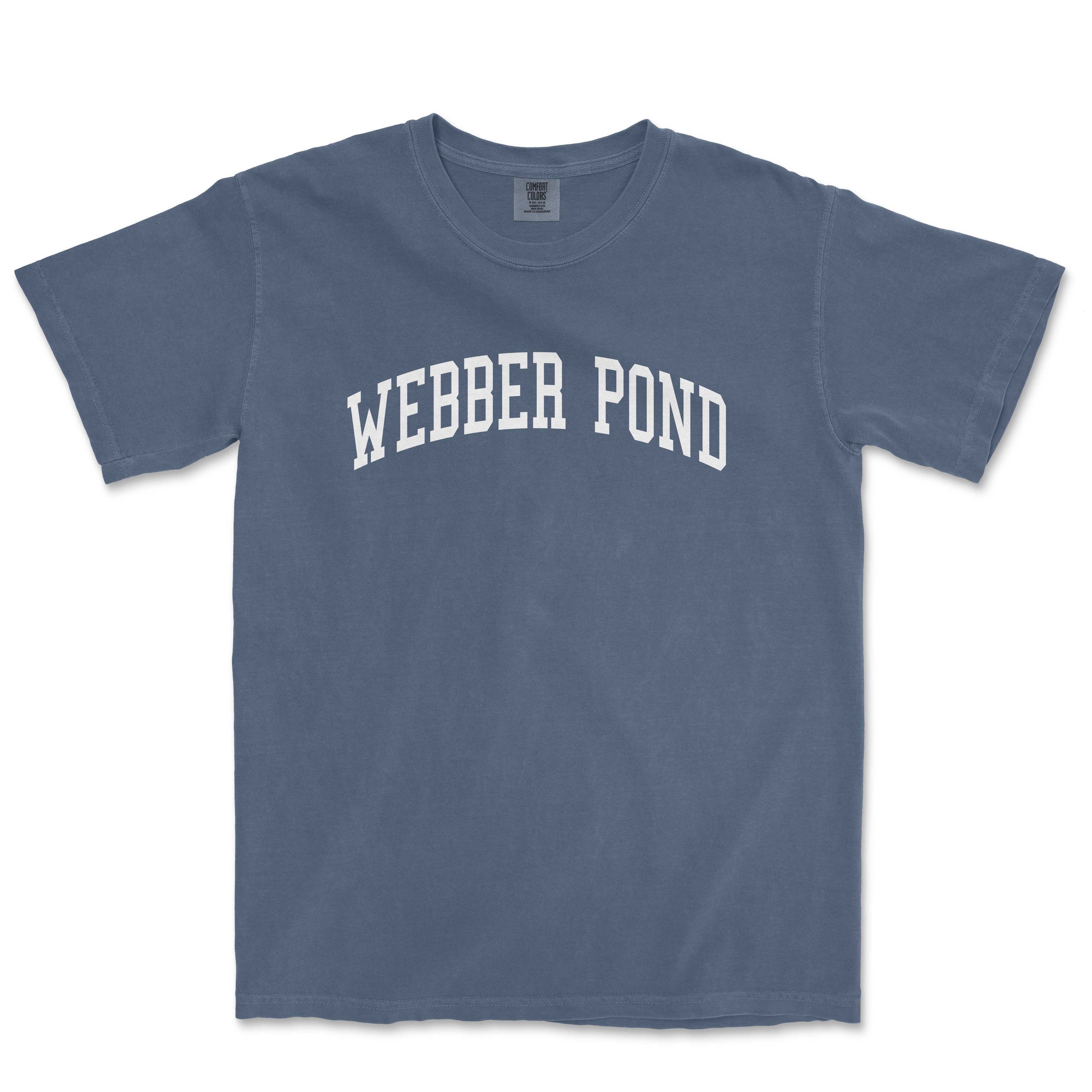 a blue t - shirt with the word weeber pond on it