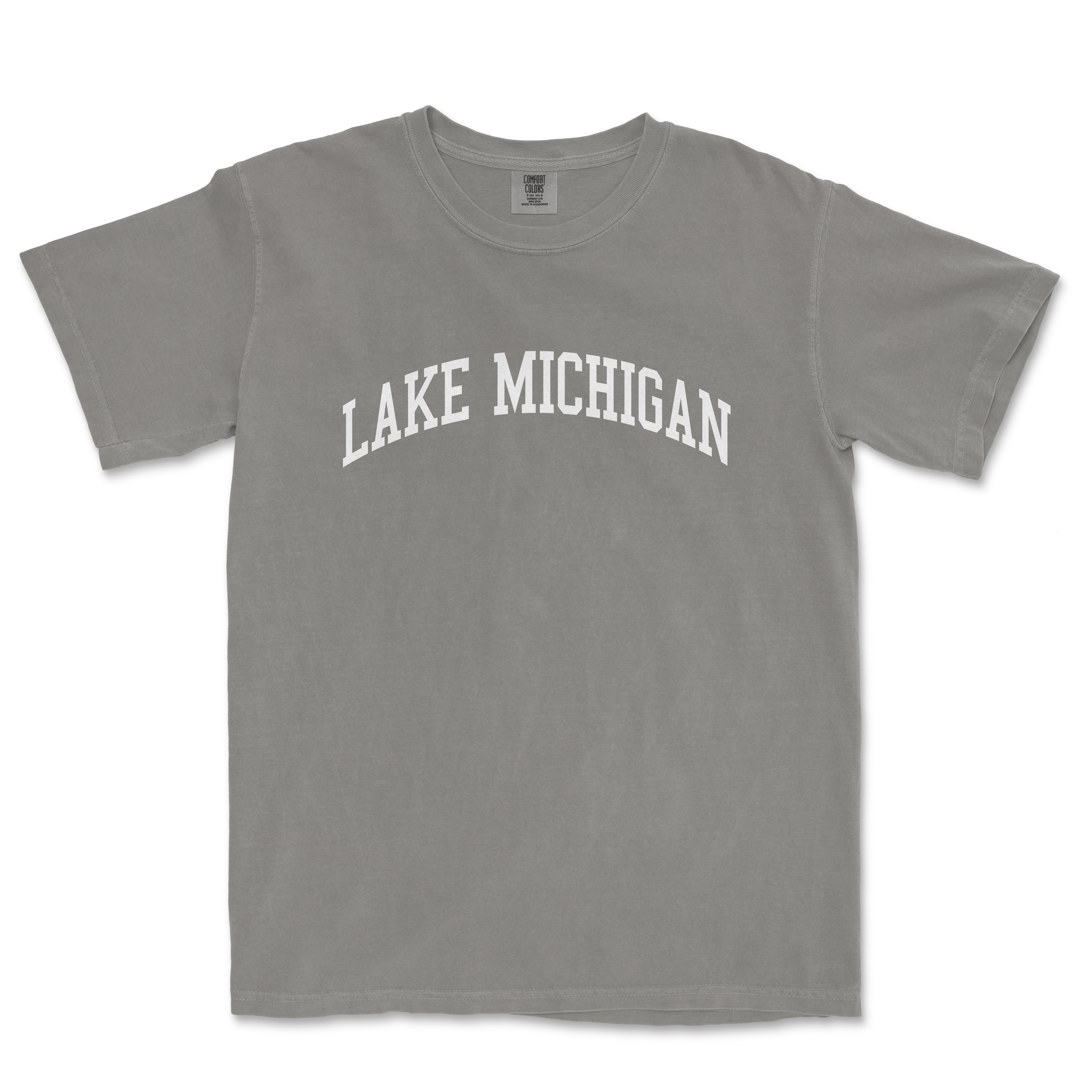 a gray lake michigan t - shirt that says lake michigan