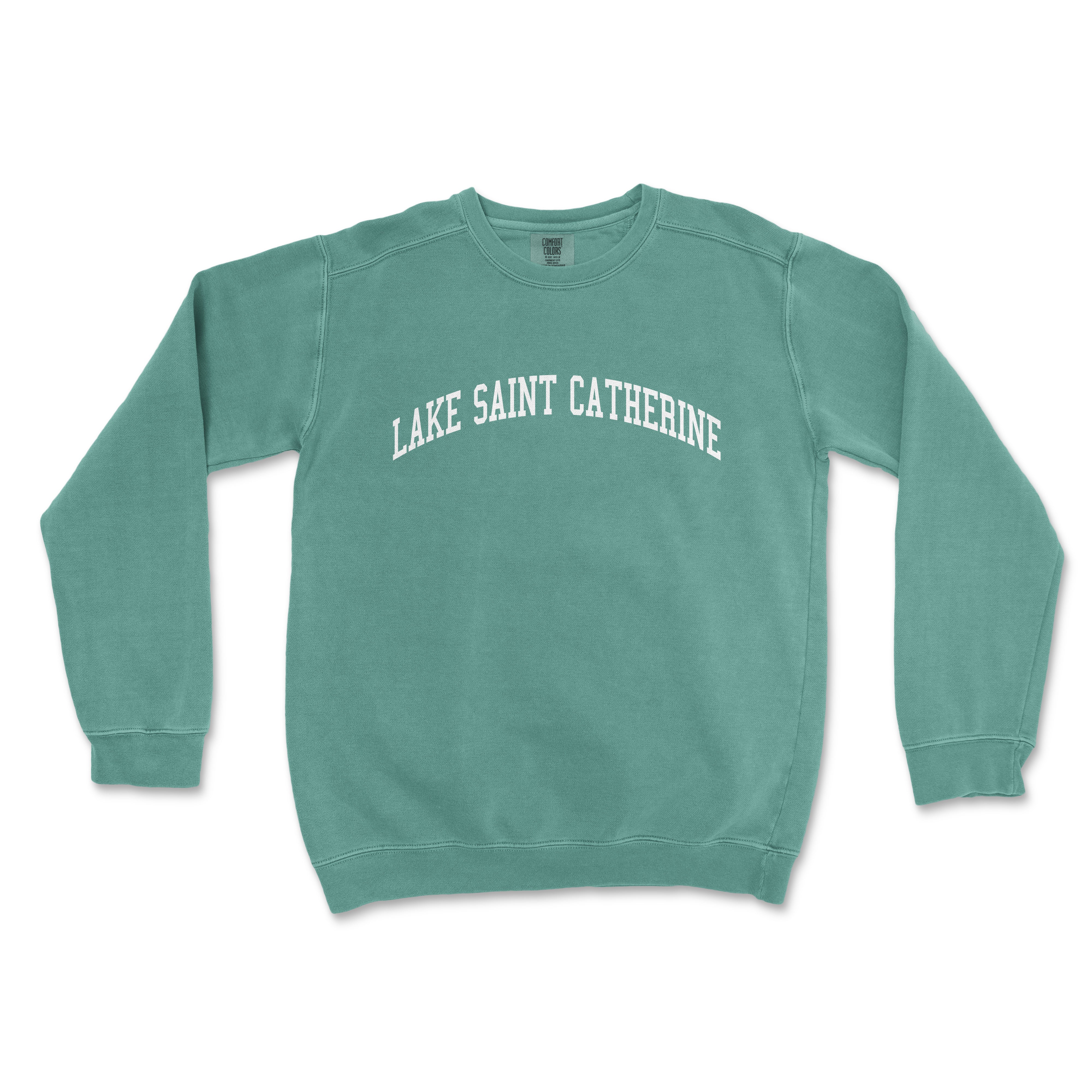 a green sweatshirt that says lake saint cathedral