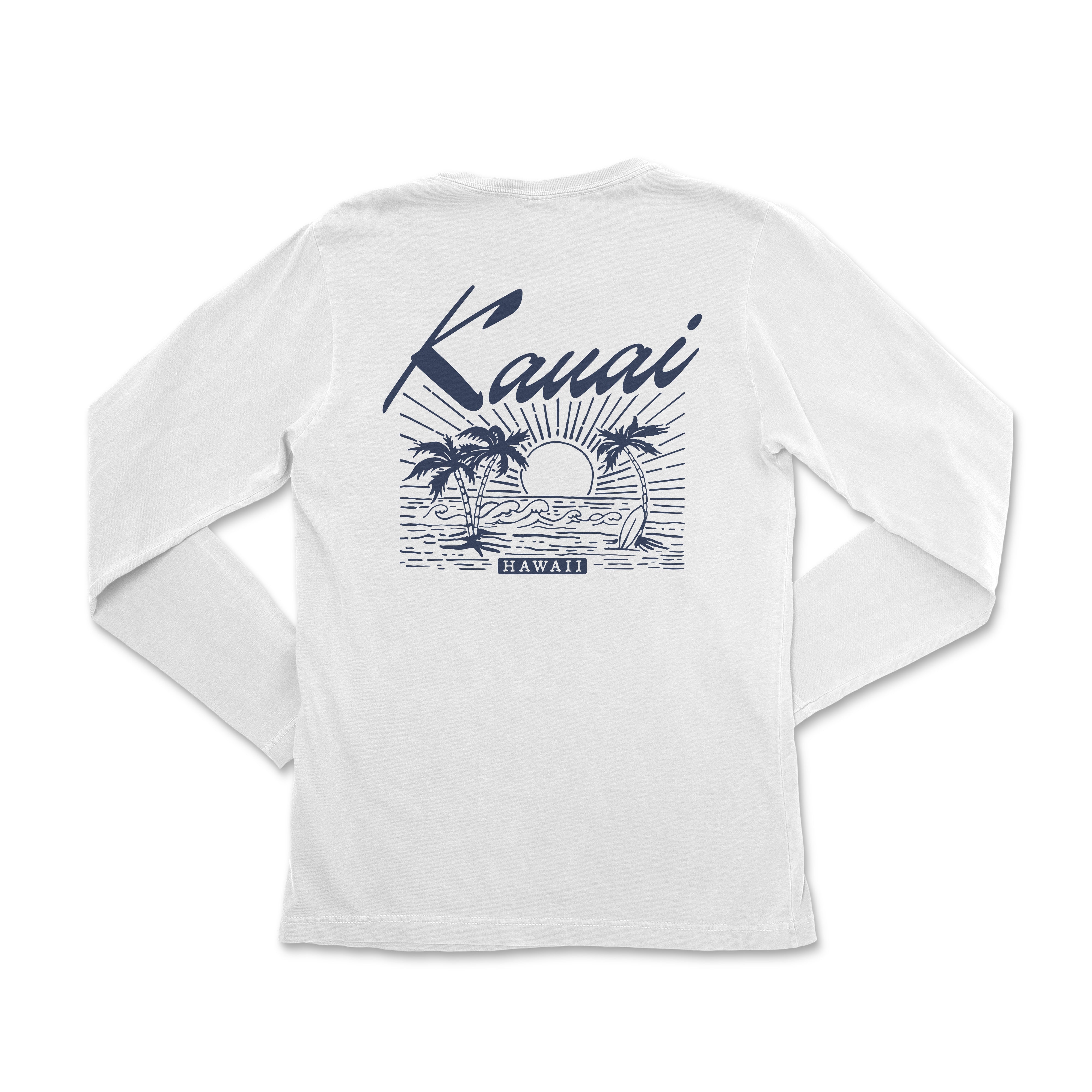 a white shirt with the words kauai on it