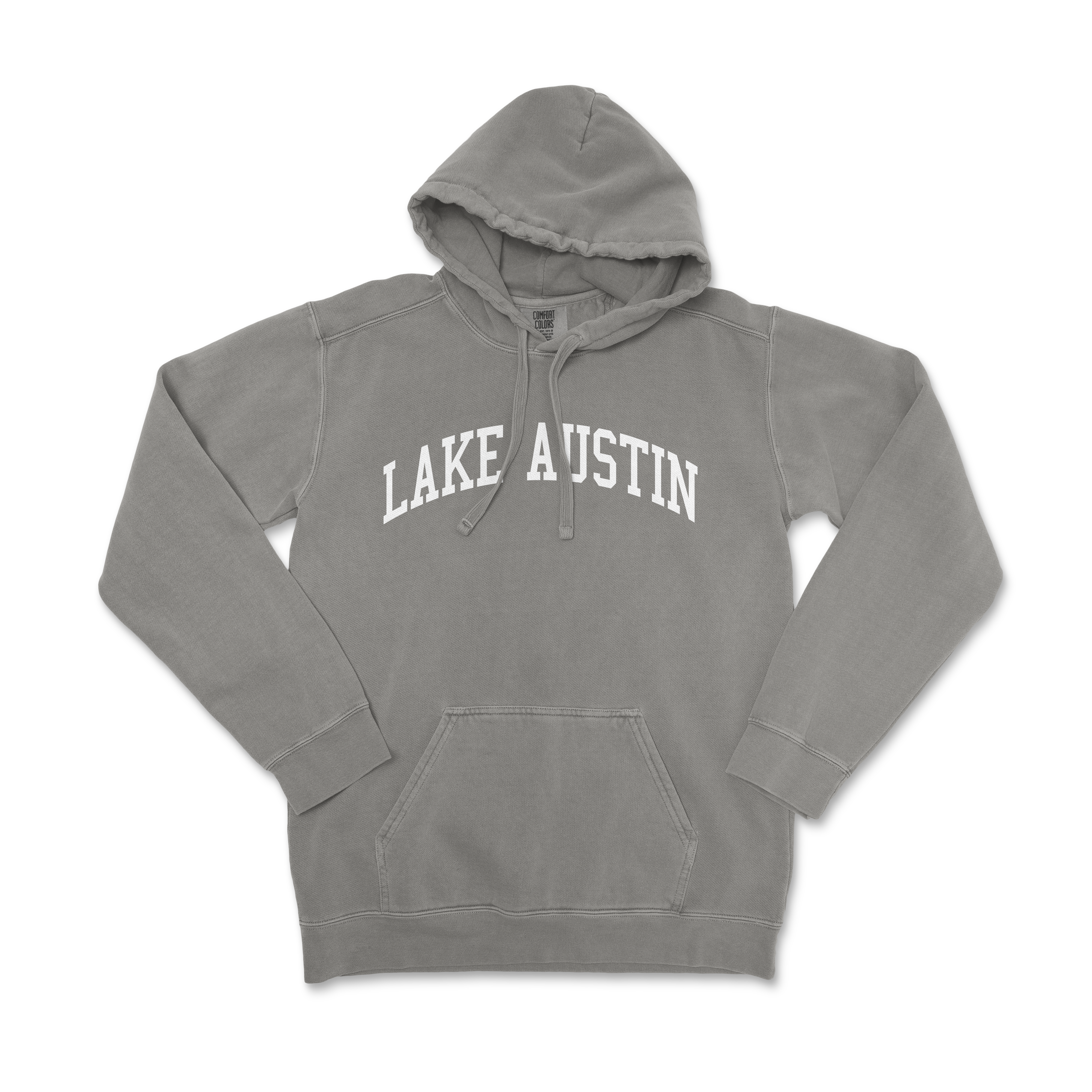 a gray sweatshirt with the words lake austin on it