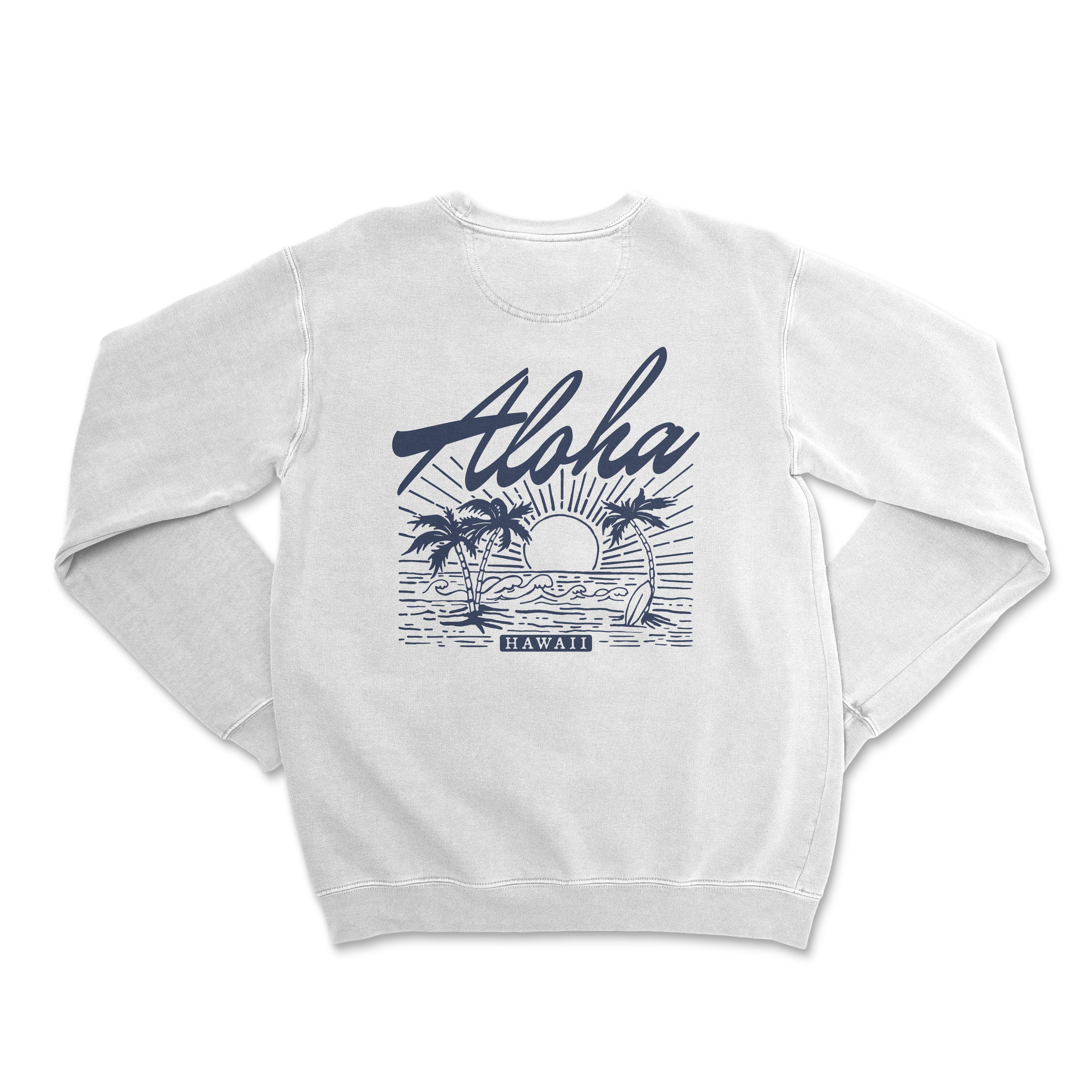 a white sweatshirt with the words aloh on it