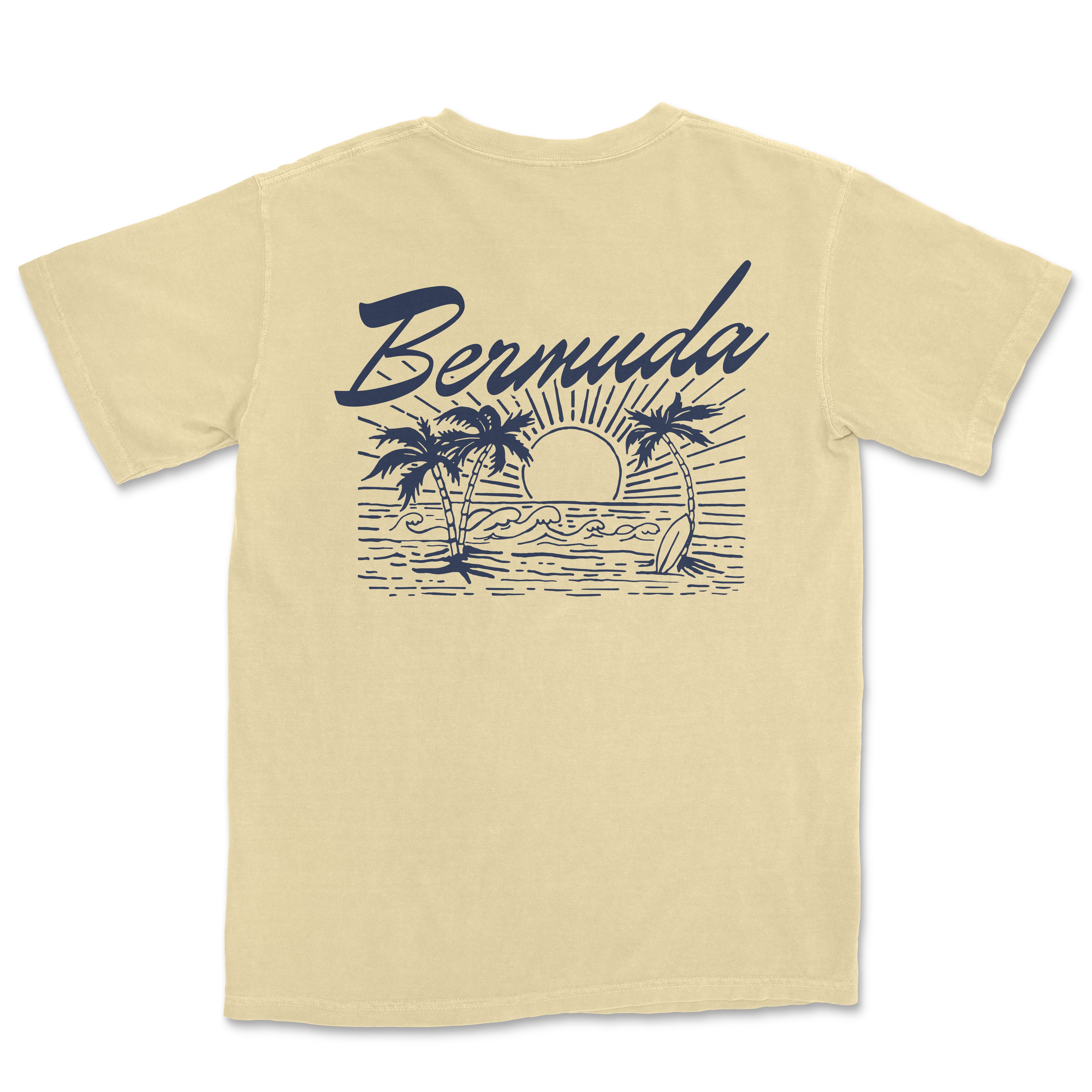 a t - shirt with the words, bennuda on it