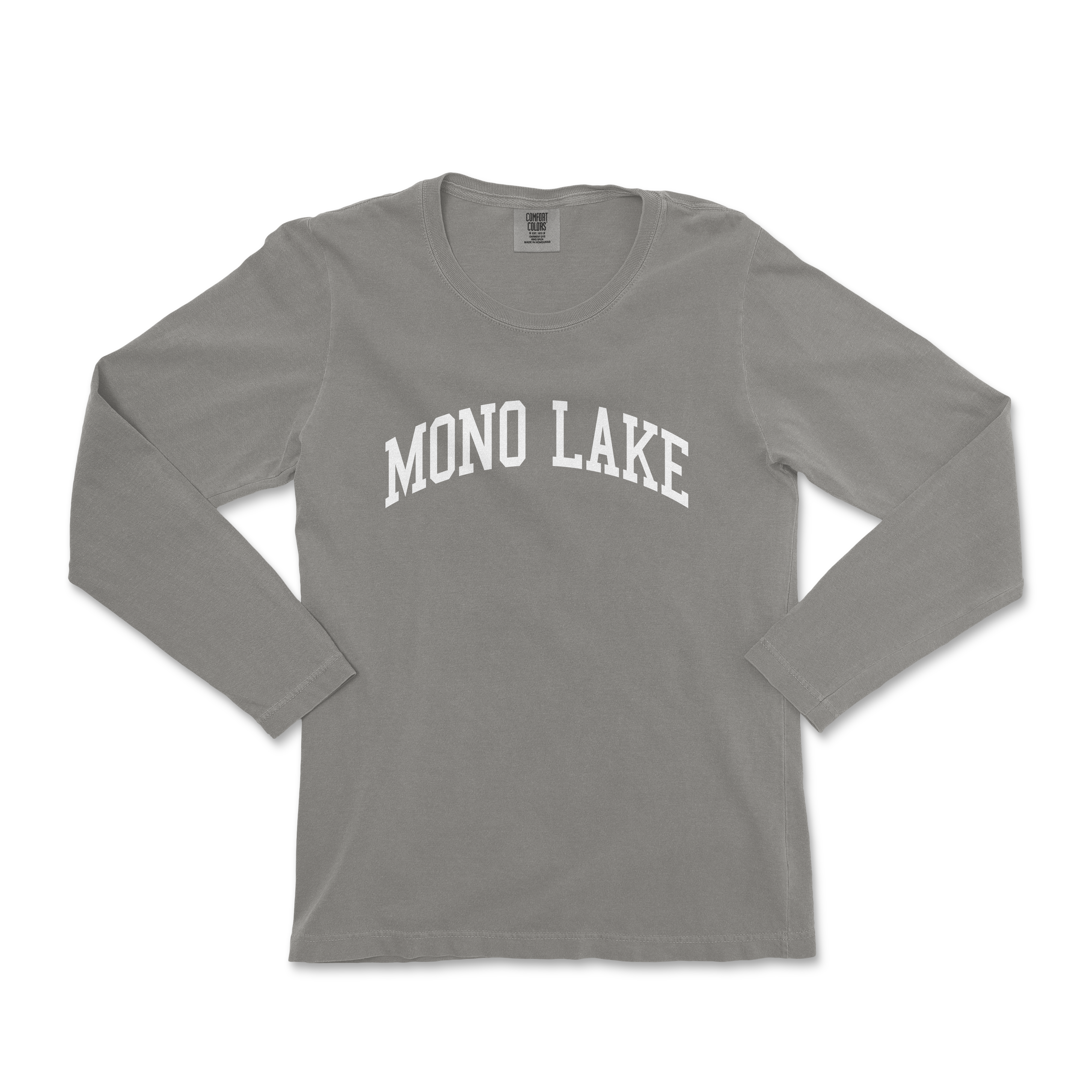 a gray shirt with the words mono lake on it