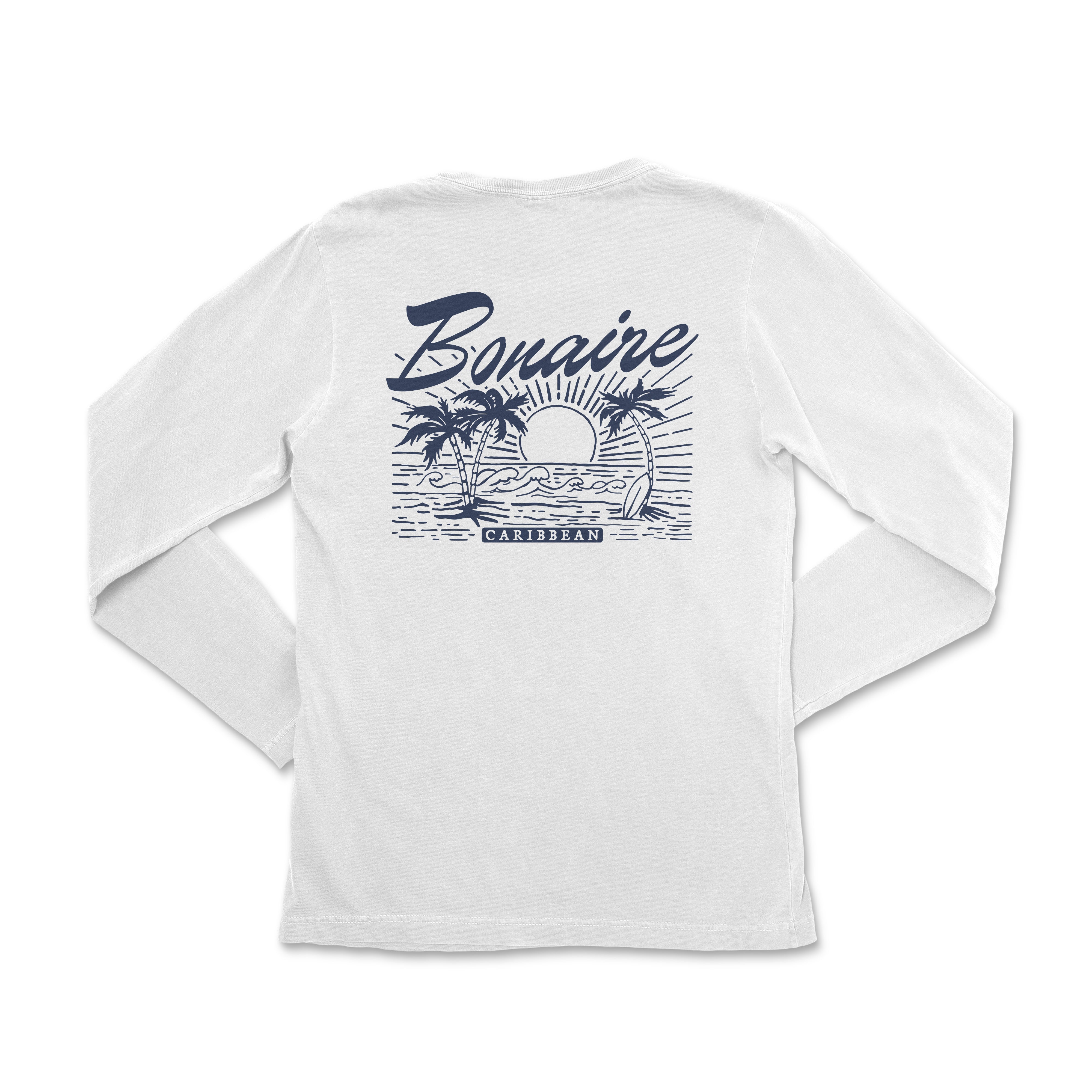 a white long - sleeved shirt with the words bonarie on it