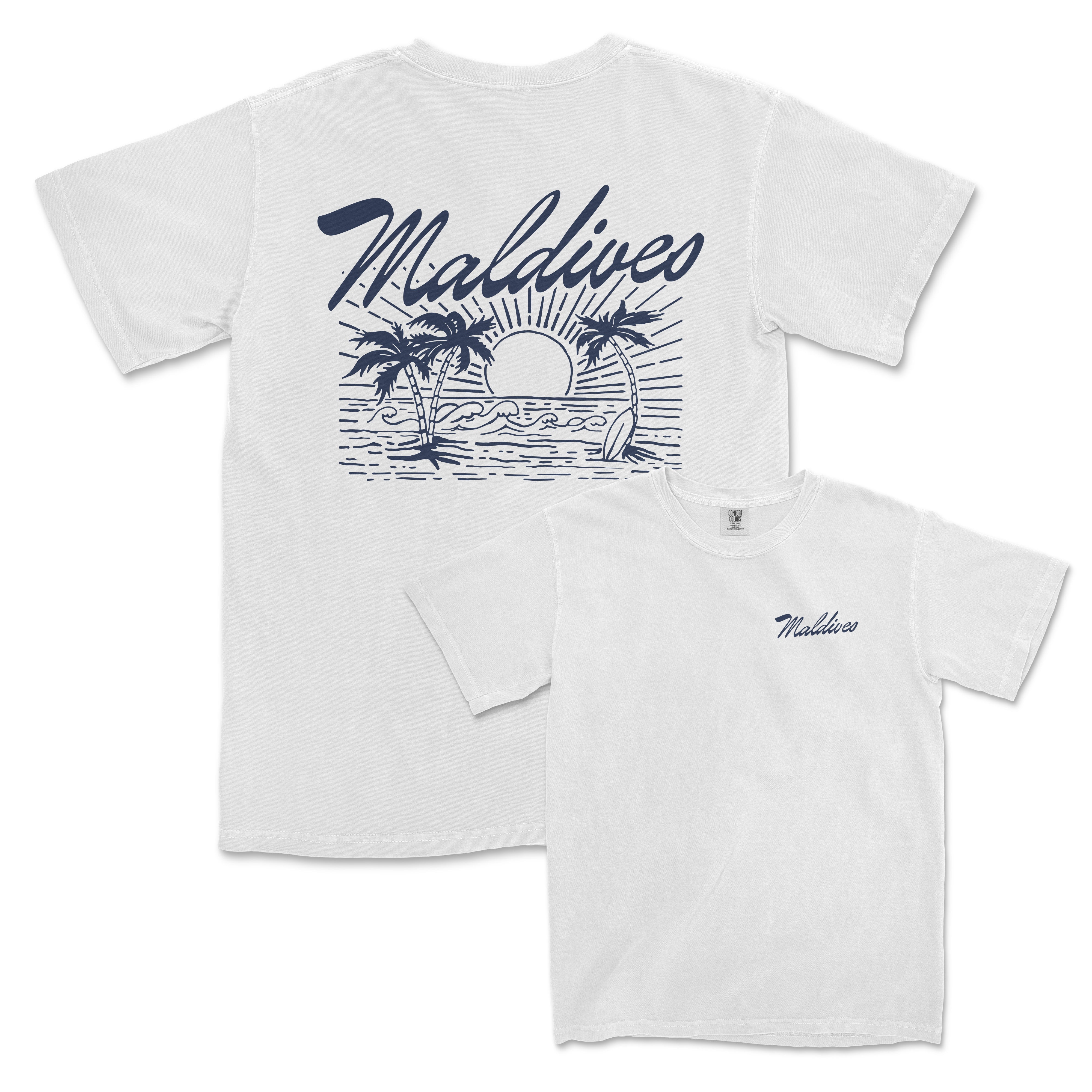 a white t - shirt with a palm tree on it