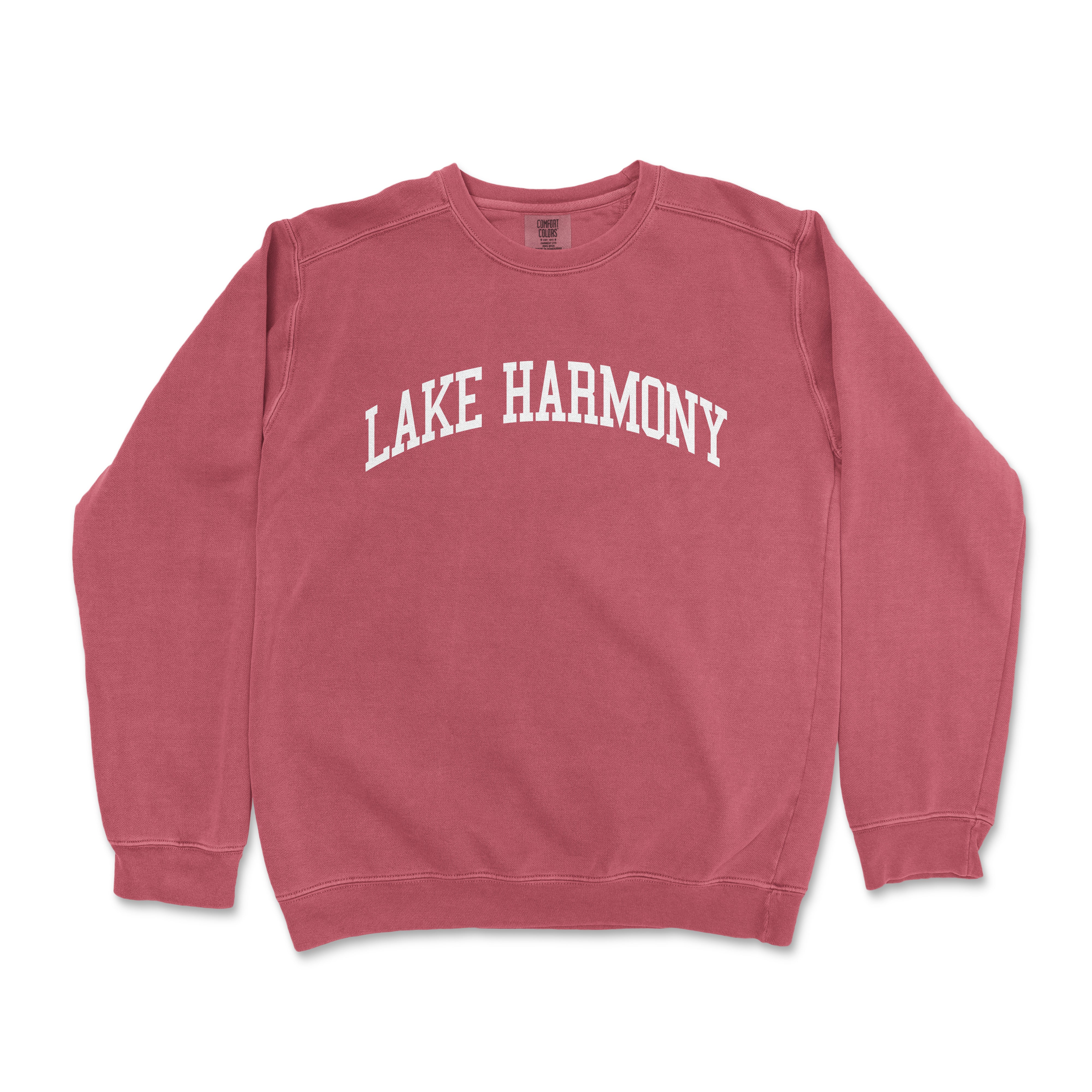 a red sweatshirt with the words lake harmony on it