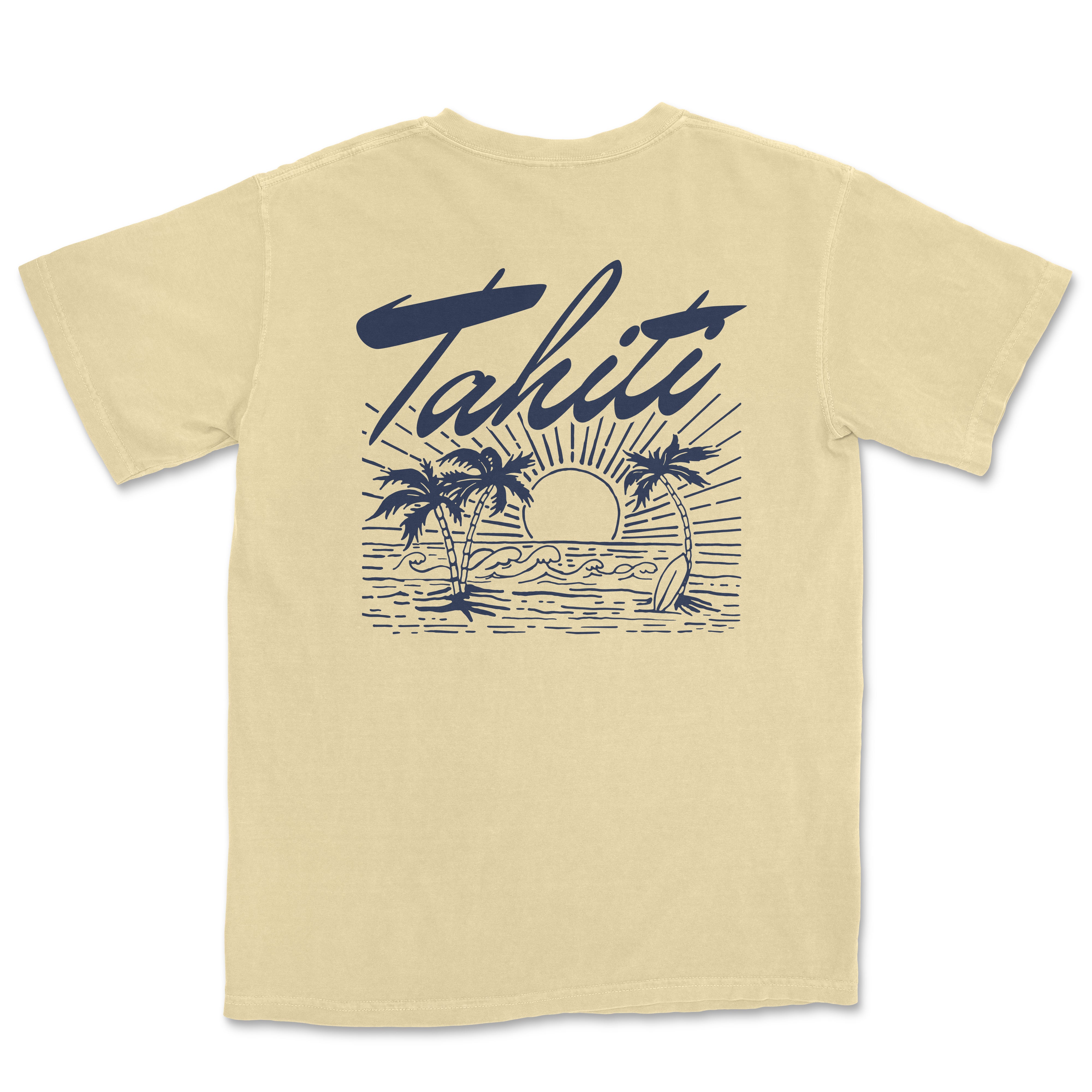 a t - shirt with the words tahiti on it