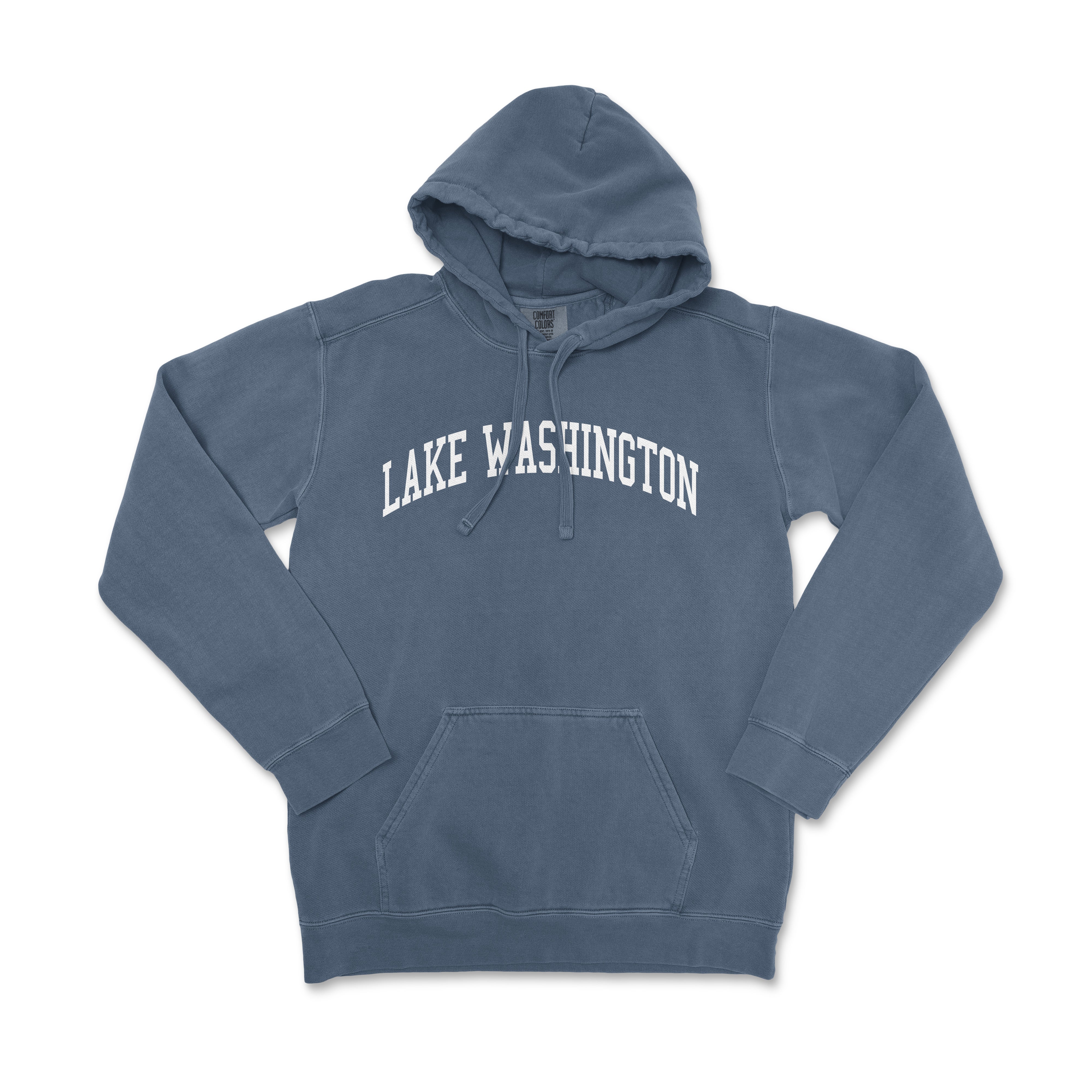 a blue sweatshirt with the words lake washington on it