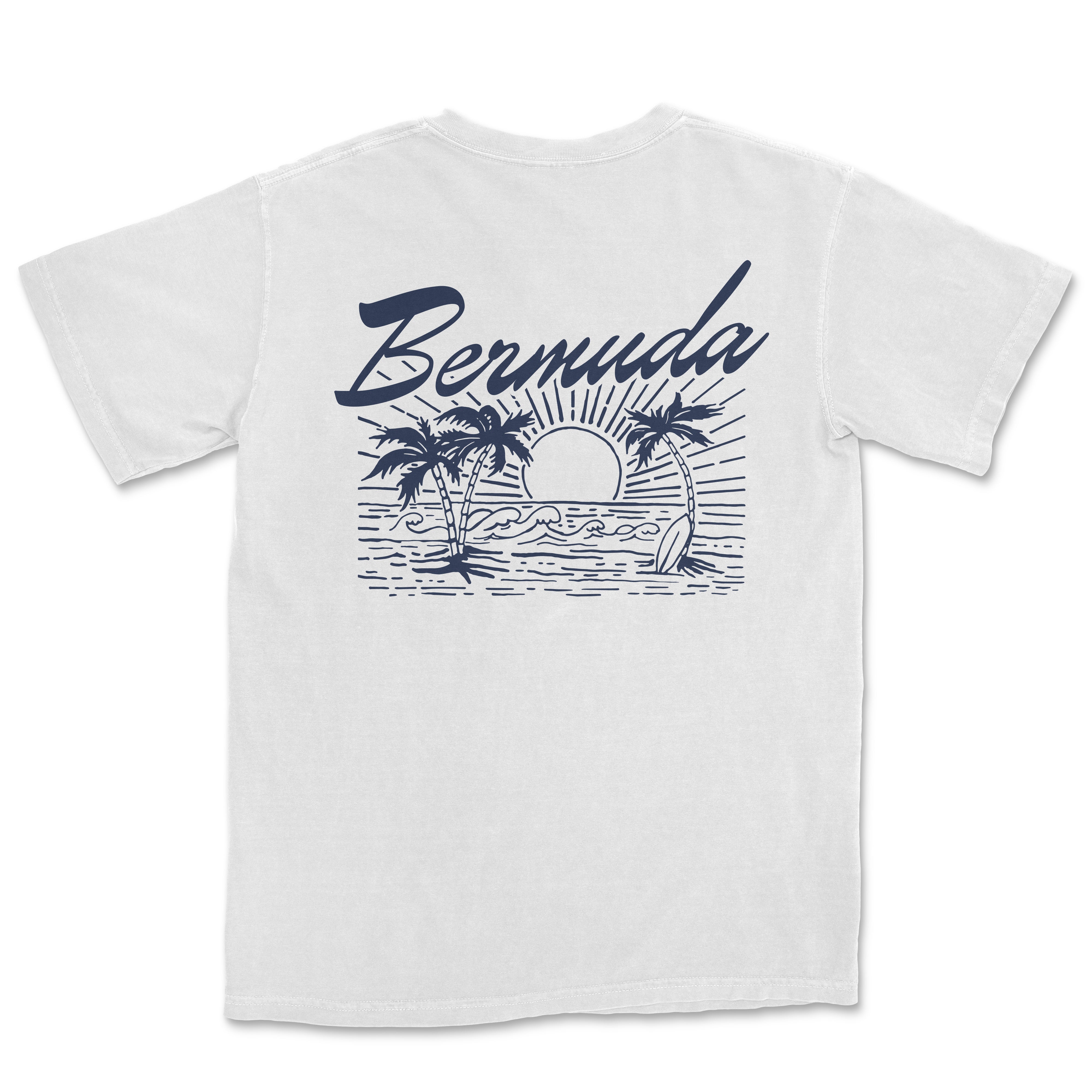 a white t - shirt with the words, bermada on it