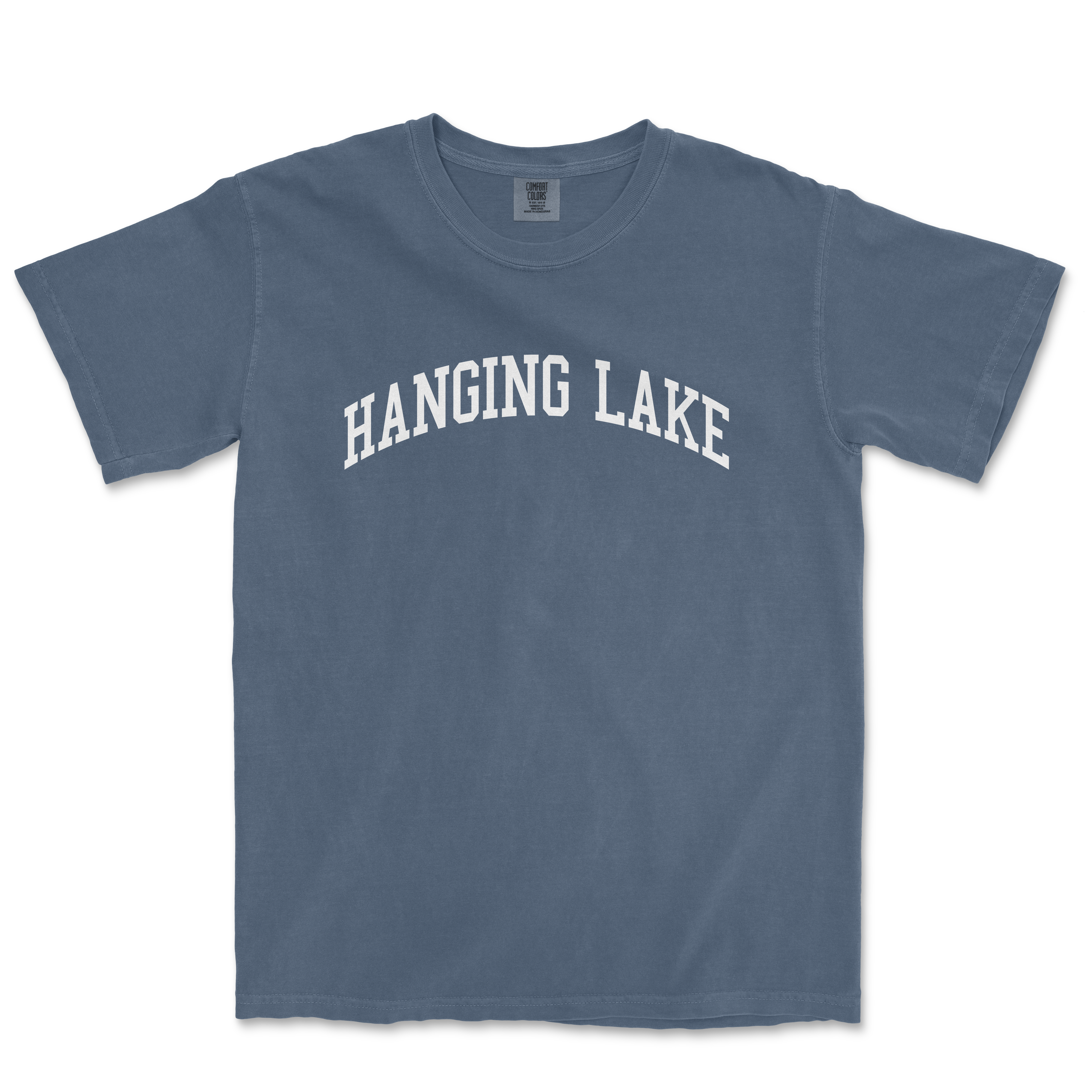 a blue shirt that says hanging lake