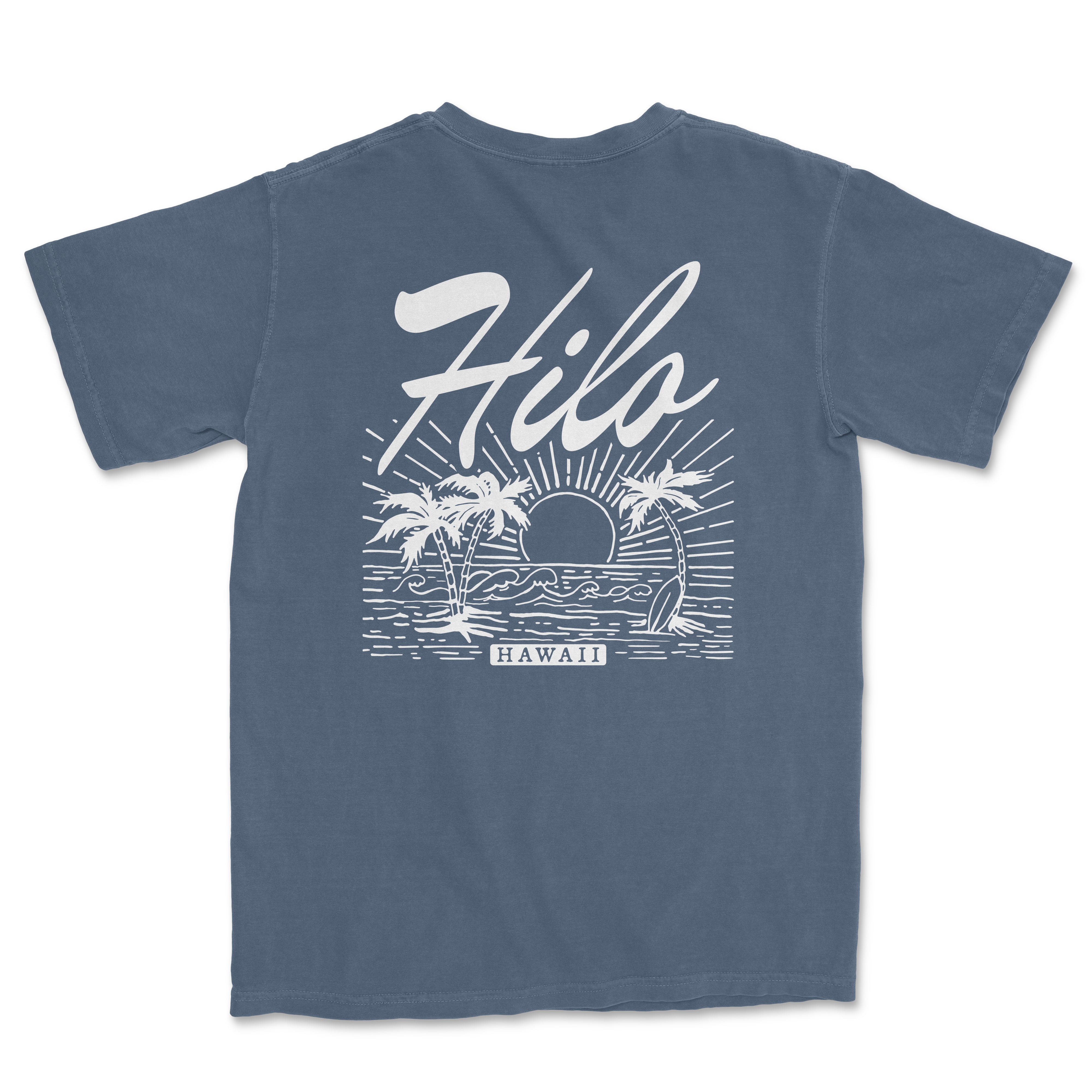 a blue shirt with the words hilo on it