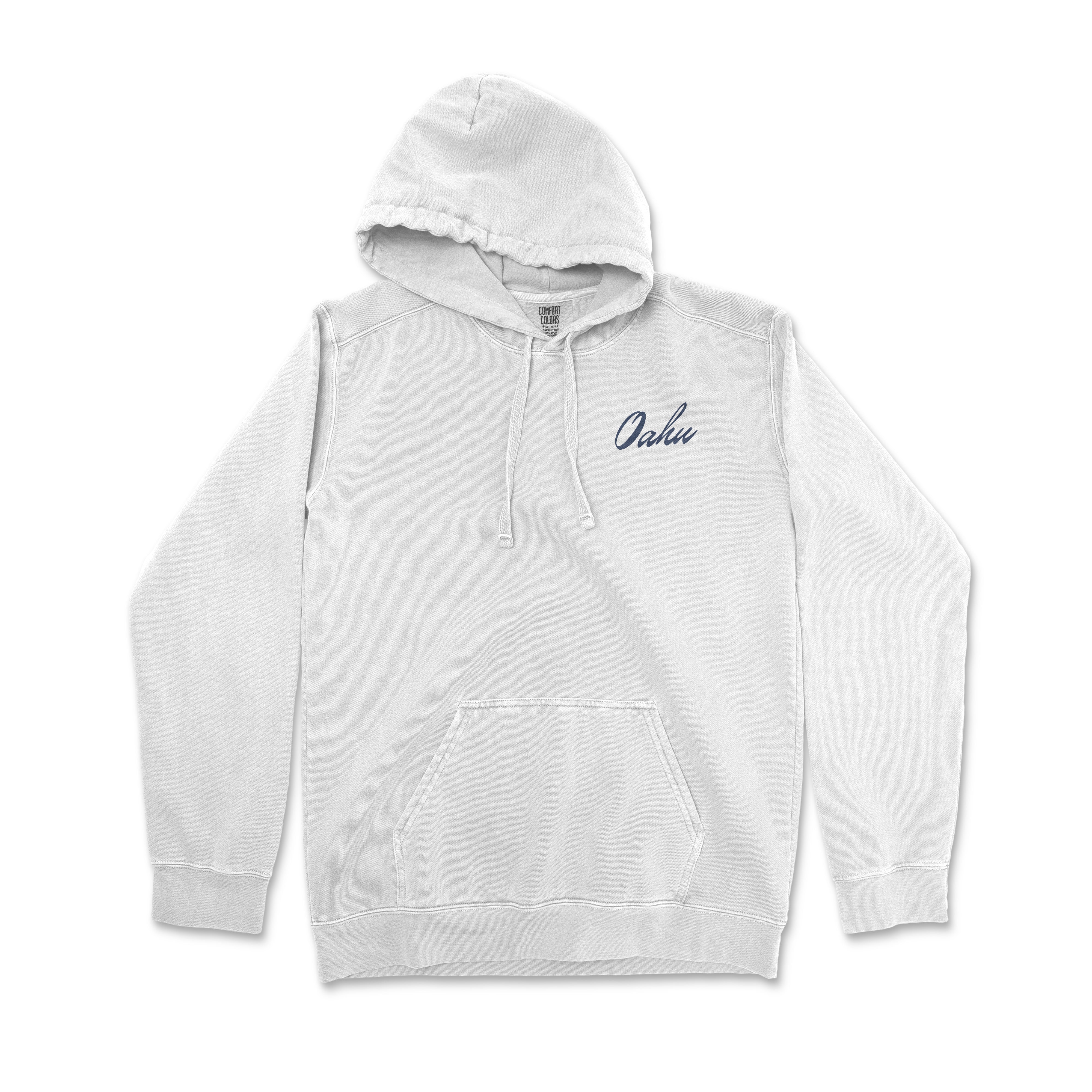 a white hoodie with the word duke on it