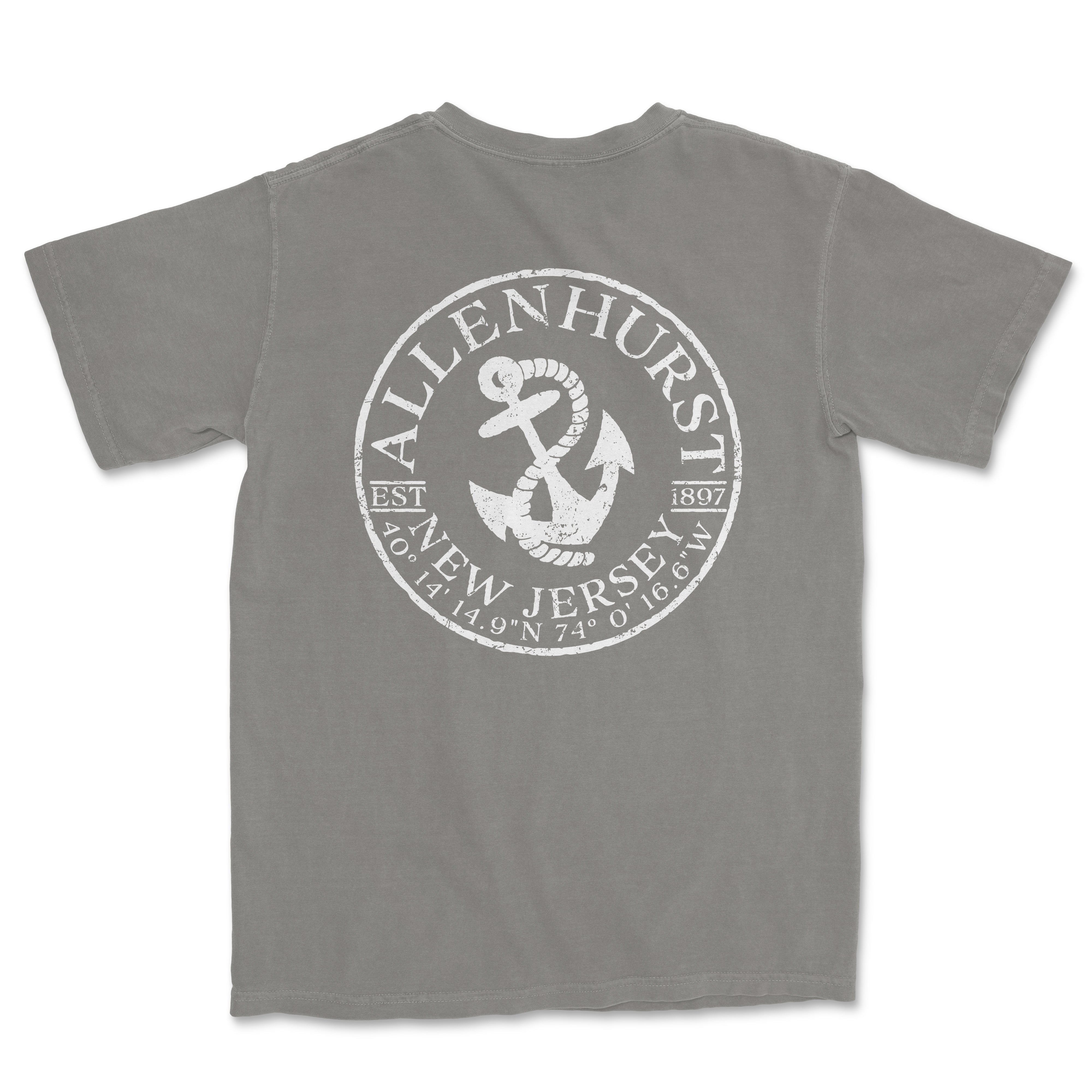 a gray t - shirt with an anchor on it