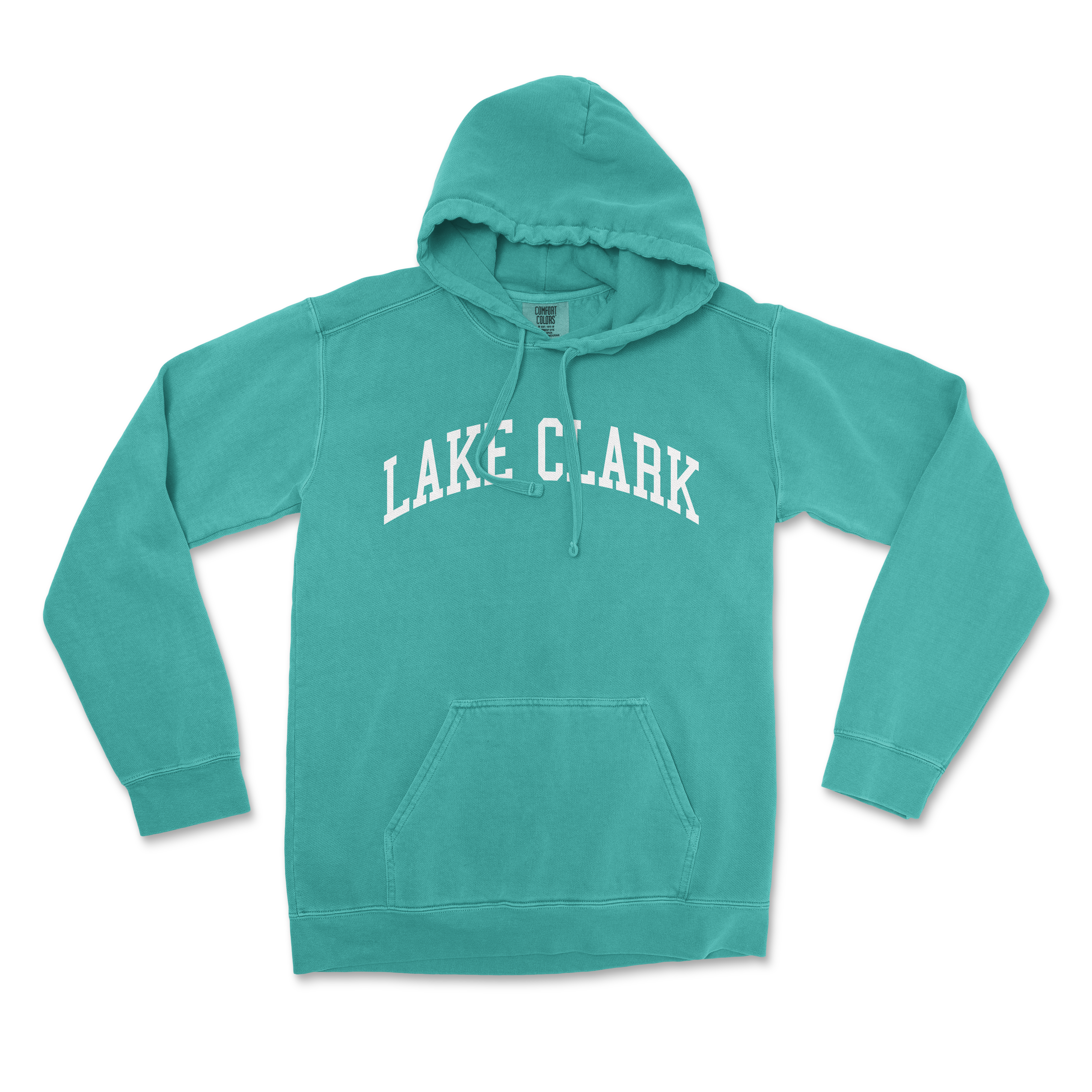 a green lake c'ark sweatshirt with the word lake c'ark in white