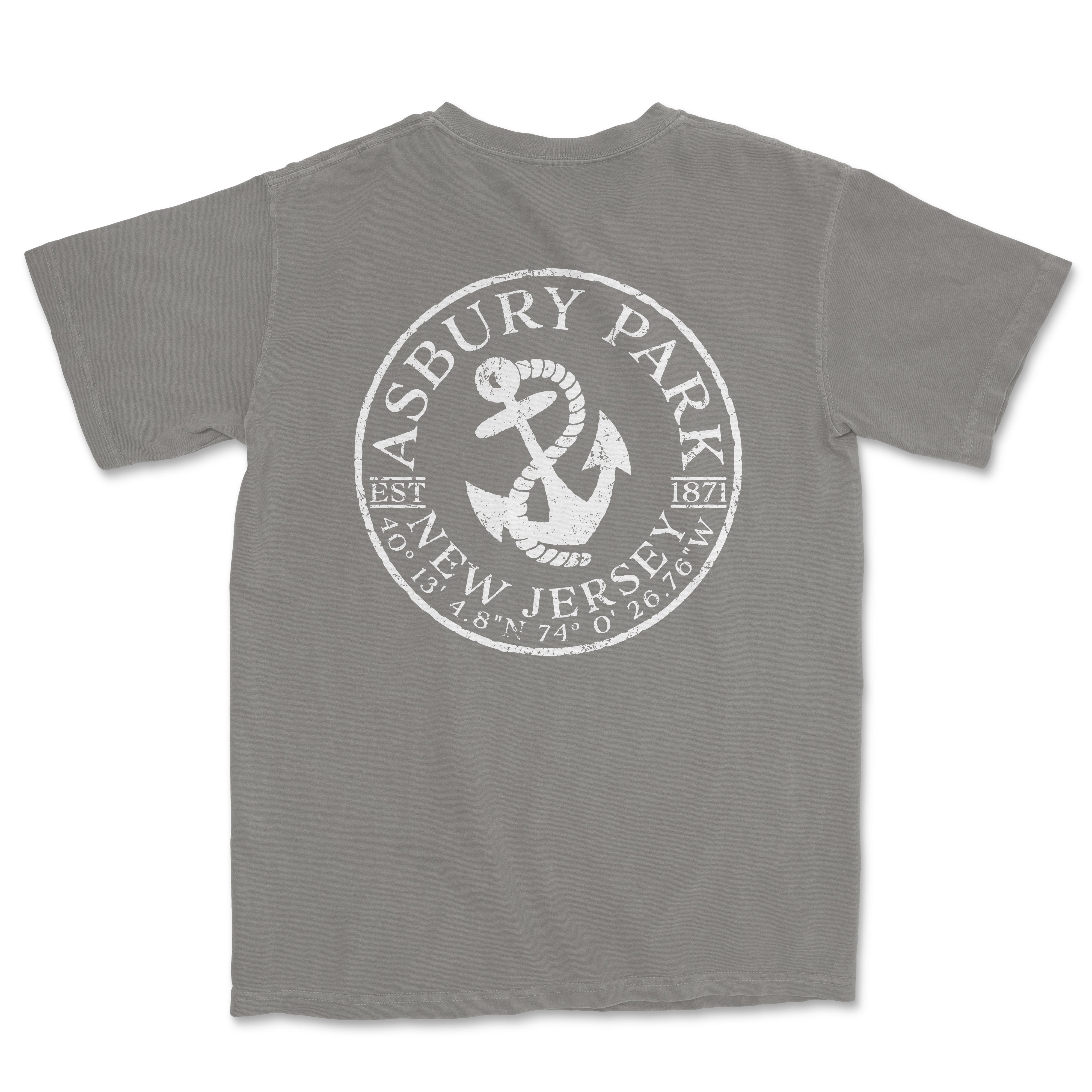 a grey t - shirt with an anchor on it