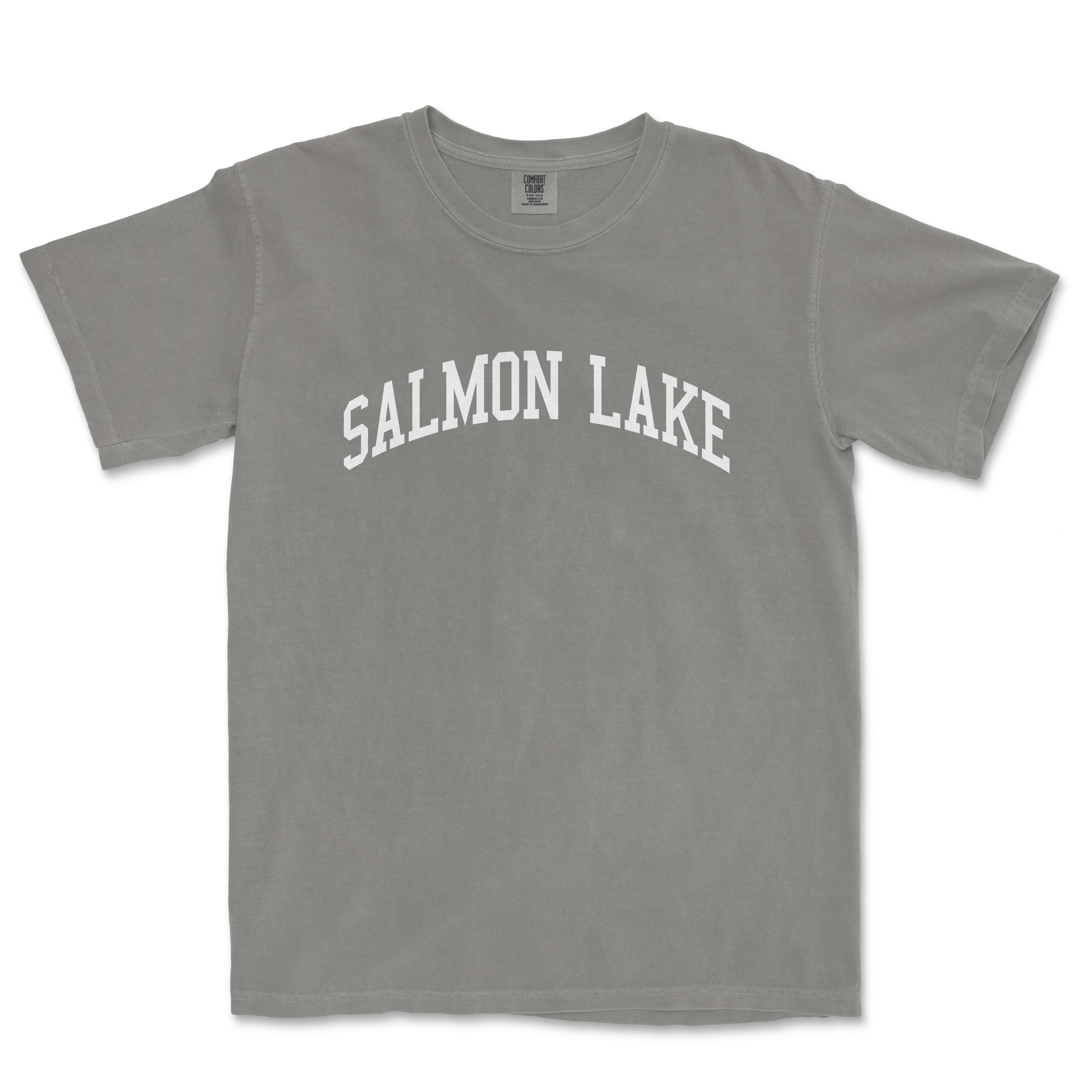 a gray t - shirt that says salmon lake